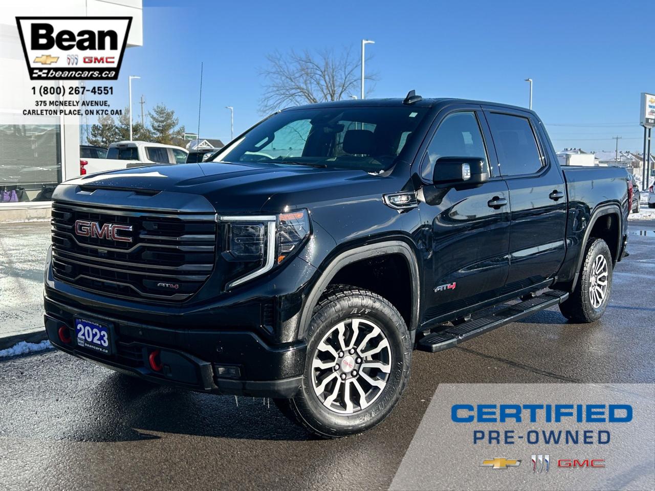 Used 2023 GMC Sierra 1500 AT4 3.0L DURAMAX DIESEL, HEATED AND VENTILATED FRONT LEATHER SEATS, HEATED REAR SEATS, HEATED STEERING WHEEL, ADAPTIVE CRUISE CONTROL, HEADS UP DISPLAY for sale in Carleton Place, ON