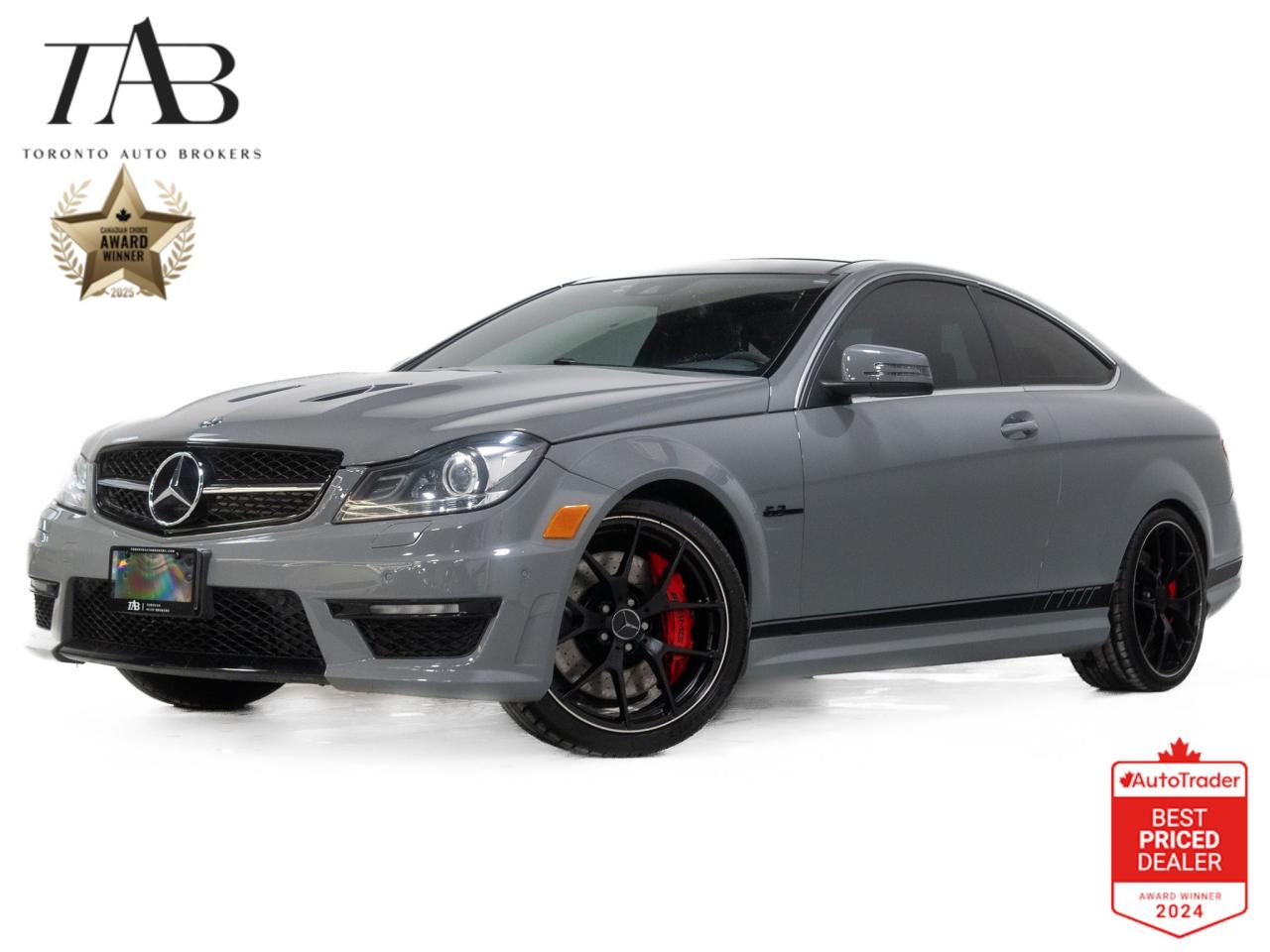 This beautiful 2015 Mercedes-Benz C63 AMG is a Canadian vehicle. Packed with 507 horsepower and enhanced with carbon fiber accents, this rare beast combines track-ready power with stunning craftsmanship. 

Key features Include:


507 Horsepower
Harman/Kardon Premium Brand Audio System (450 Watts, 12 Total Speakers)
Power Panoramic Moonroof / Sunroof
Leather Upholstery
Driver Attention Alert System
Keyless Entry Multi-Function Remote
Garage Door Opener Universal Remote Transmitter
Rain Sensing Front Wipers
MBRACE Satellite Communications
Heated Driver and Passenger Seats
LED Taillights
Dual Front Air Conditioning Zones
Bluetooth Wireless Data Link
Dual Tip Exhaust
Run Flat Tires
Ambient Lighting

NOW OFFERING 3 MONTH DEFERRED FINANCING PAYMENTS ON APPROVED CREDIT. 

WE OFFER THE BEST FINANCE RATES, AND DONT CHARGE ANY FINANCING FEE 

Looking for a top-rated pre-owned luxury car dealership in the GTA? Look no further than Toronto Auto Brokers (TAB)! Were proud to have won multiple awards, including the 2024 AutoTrader Best Priced Dealer, 2024 CBRB Dealer Award, the Canadian Choice Award 2024, the 2024 BNS Award, the 2024 Three Best Rated Dealer Award, and many more!

With 30 years of experience serving the Greater Toronto Area, TAB is a respected and trusted name in the pre-owned luxury car industry. Our 30,000 sq.Ft indoor showroom is home to a wide range of luxury vehicles from top brands like BMW, Mercedes-Benz, Audi, Porsche, Land Rover, Jaguar, Aston Martin, Bentley, Maserati, and more. And we dont just serve the GTA, were proud to offer our services to all cities in Canada, including Vancouver, Montreal, Calgary, Edmonton, Winnipeg, Saskatchewan, Halifax, and more.

At TAB, were committed to providing a no-pressure environment and honest work ethics. As a family-owned and operated business, we treat every customer like family and ensure that every interaction is a positive one. Come experience the TAB Lifestyle at its truest form, luxury car buying has never been more enjoyable and exciting!

We offer a variety of services to make your purchase experience as easy and stress-free as possible. From competitive and simple financing and leasing options to extended warranties, aftermarket services, and full history reports on every vehicle, we have everything you need to make an informed decision. We welcome every trade, even if youre just looking to sell your car without buying, and when it comes to financing or leasing, we offer same day approvals, with access to over 50 lenders, including all of the banks in Canada. Feel free to check out your own Equifax credit score without affecting your credit score, simply click on the Equifax tab above and see if you qualify.

So if youre looking for a luxury pre-owned car dealership in Toronto, look no further than TAB! We proudly serve the GTA, including Toronto, Etobicoke, Woodbridge, North York, York Region, Vaughan, Thornhill, Richmond Hill, Mississauga, Scarborough, Markham, Oshawa, Peteborough, Hamilton, Newmarket, Orangeville, Aurora, Brantford, Barrie, Kitchener, Niagara Falls, Oakville, Cambridge, Kitchener, Waterloo, Guelph, London, Windsor, Orillia, Pickering, Ajax, Whitby, Durham, Cobourg, Belleville, Kingston, Ottawa, Montreal, Vancouver, Winnipeg, Calgary, Edmonton, Regina, Halifax, and more.

Call us today or visit our website to learn more about our inventory and services. And remember, all prices exclude applicable taxes and licensing, and vehicles can be certified at an additional cost of $799.