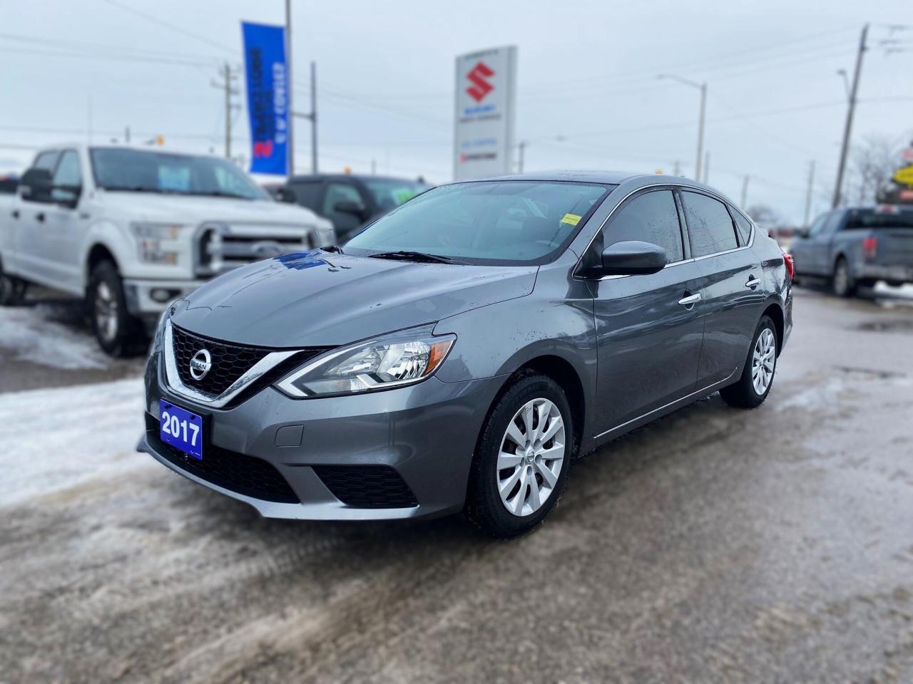 The 2017 Nissan Sentra SV is a compact sedan that combines practicality with a comfortable driving experience. Powered by a 1.8L 4-cylinder engine, it offers solid fuel efficiency and a smooth ride. The SV trim is positioned as a mid-level option, featuring upgraded interior materials, advanced safety features, and tech options like a touchscreen infotainment system and Bluetooth connectivity. With front-wheel drive and a spacious interior, the 2017 Sentra SV is a reliable choice for those seeking an affordable, efficient sedan.

G. D. Coates - The Original Used Car Superstore!
 
  Our Financing: We have financing for everyone regardless of your history. We have been helping people rebuild their credit since 1973 and can get you approvals other dealers cant. Our credit specialists will work closely with you to get you the approval and vehicle that is right for you. Come see for yourself why were known as The Home of The Credit Rebuilders!
 
  Our Warranty: G. D. Coates Used Car Superstore offers fully insured warranty plans catered to each customers individual needs. Terms are available from 3 months to 7 years and because our customers come from all over, the coverage is valid anywhere in North America.
 
  Parts & Service: We have a large eleven bay service department that services most makes and models. Our service department also includes a cleanup department for complete detailing and free shuttle service. We service what we sell! We sell and install all makes of new and used tires. Summer, winter, performance, all-season, all-terrain and more! Dress up your new car, truck, minivan or SUV before you take delivery! We carry accessories for all makes and models from hundreds of suppliers. Trailer hitches, tonneau covers, step bars, bug guards, vent visors, chrome trim, LED light kits, performance chips, leveling kits, and more! We also carry aftermarket aluminum rims for most makes and models.
 
  Our Story: Family owned and operated since 1973, we have earned a reputation for the best selection, the best reconditioned vehicles, the best financing options and the best customer service! We are a full service dealership with a massive inventory of used cars, trucks, minivans and SUVs. Chrysler, Dodge, Jeep, Ford, Lincoln, Chevrolet, GMC, Buick, Pontiac, Saturn, Cadillac, Honda, Toyota, Kia, Hyundai, Subaru, Suzuki, Volkswagen - Weve Got Em! Come see for yourself why G. D. Coates Used Car Superstore was voted Barries Best Used Car Dealership!