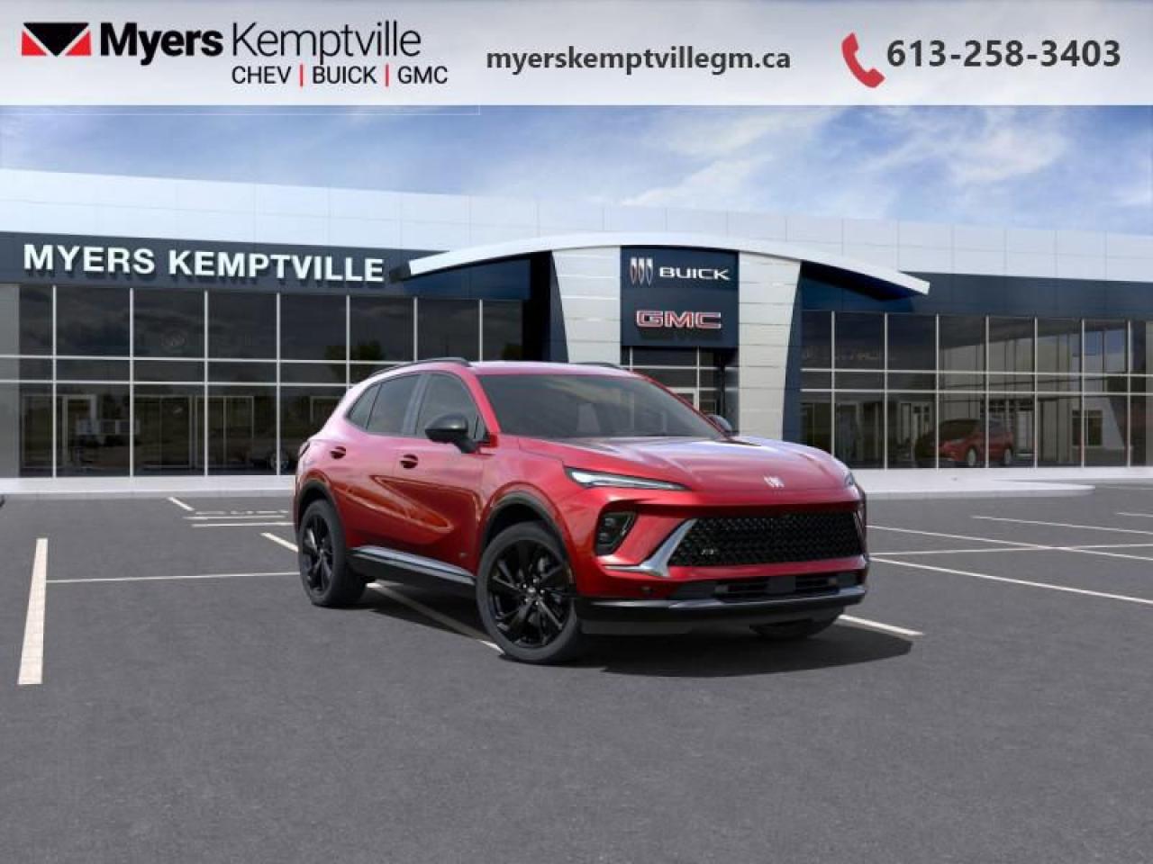 <b>Leather Seats,  360 Camera,  Wireless Charging Pad,  Power Liftgate,  Remote Start!</b><br> <br> <br> <br>At Myers, we believe in giving our customers the power of choice. When you choose to shop with a Myers Auto Group dealership, you dont just have access to one inventory, youve got the purchasing power of an entire auto group behind you!<br> <br>  The possibilities are endless and seamless in this versatile Buick Envision. <br> <br>This Buick Envision has the space and versatility to get away with anything. Built to inspire confidence, this Envision doesnt just get you there, it helps you be your best. As boundless as your own imagination, this Envision was designed to inspire you with every drive. <br> <br> This brill red SUV  has an automatic transmission and is powered by a  228HP 2.0L 4 Cylinder Engine.<br> <br> Our Envisions trim level is Sport Touring. This trim steps things up with perforated leather seats and 20-inch carbon flash metallic alloy wheels, along with standard features such as power liftgate for rear cargo access, an HD surround vision system, a wireless charging pad for mobile devices, and an ultra-wide infotainment screen with wireless Apple CarPlay and Android Auto. Safety features include adaptive cruise control, blind zone steering assist, lane keep assist with lane departure warning, rear park assist, and rear cross traffic braking. Additional features also include remote engine start, keyless open, a heated steering wheel, heated front seats, and even more. This vehicle has been upgraded with the following features: Leather Seats,  360 Camera,  Wireless Charging Pad,  Power Liftgate,  Remote Start,  Heated Steering Wheel,  Adaptive Cruise Control. <br><br> <br>To apply right now for financing use this link : <a href=https://www.myerskemptvillegm.ca/finance/ target=_blank>https://www.myerskemptvillegm.ca/finance/</a><br><br> <br/>    Incentives expire 2025-03-31.  See dealer for details. <br> <br>Your journey to better driving experiences begins in our inventory, where youll find a stunning selection of brand-new Chevrolet, Buick, and GMC models. If youre looking to get additional luxuries at a wallet-friendly price, dont just pick pre-owned -- choose from our selection of over 300 Myers Approved used vehicles! Our incredible sales team will match you with the car, truck, or SUV thats got everything youre looking for, and much more. o~o