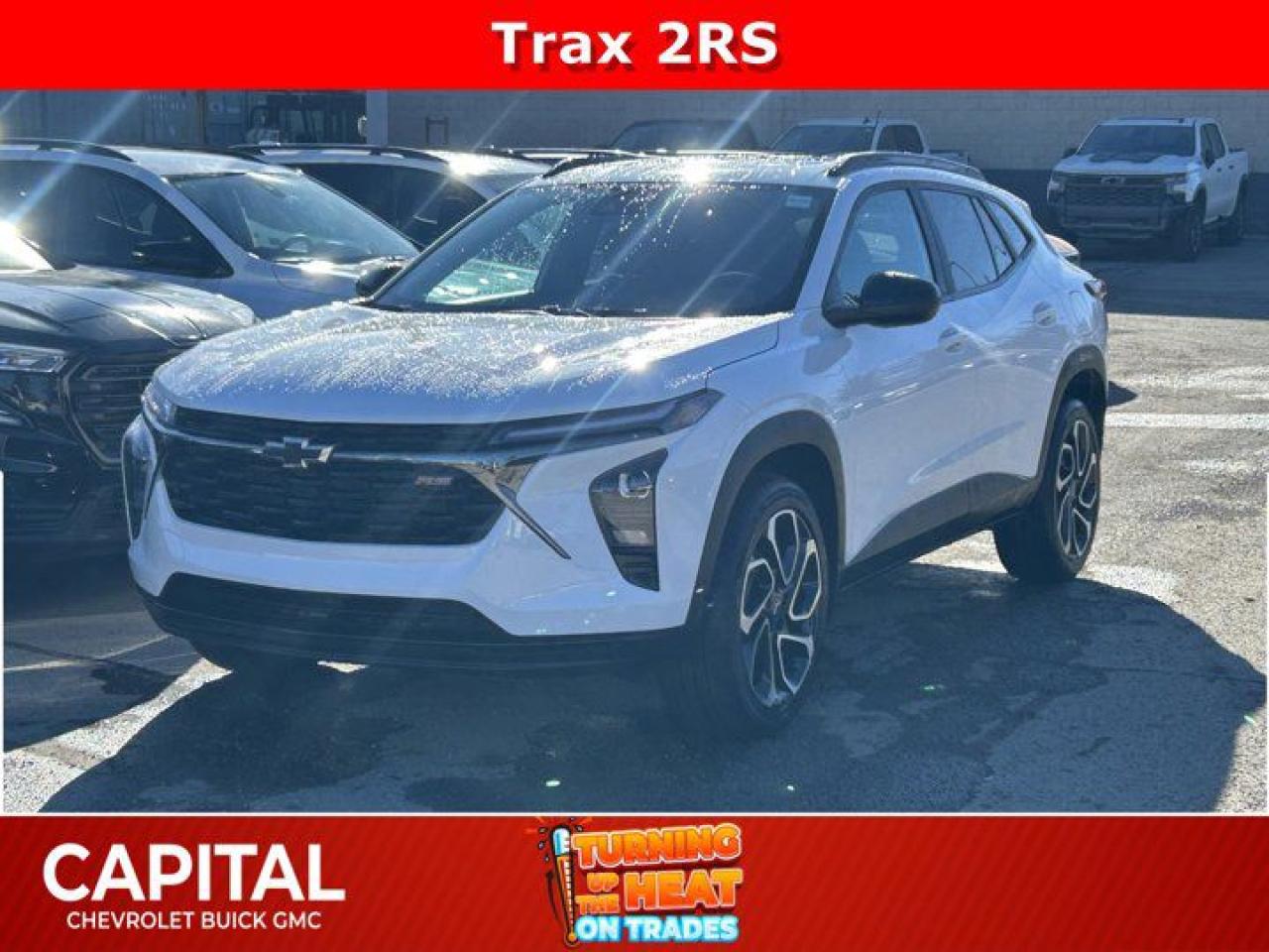 This Chevrolet Trax delivers a Turbocharged Gas 3-Cyl 1.2L/ engine powering this Automatic transmission. ENGINE, ECOTEC 1.2L TURBO DOHC DI WITH VARIABLE VALVE TIMING (VVT) (137 hp [102 kW] @ 5000 rpm, 162 lb-ft of torque [219 N-m] @ 2500 rpm) (STD), Wireless Apple CarPlay/Wireless Android Auto, Wipers, front intermittent, variable speed.* This Chevrolet Trax Features the Following Options *Wiper, rear, intermittent, Windows, power rear, express down, Window, power, front passenger with express down, Window, power, driver with express down, Wi-Fi Hotspot capable (Terms and limitations apply. See onstar.ca or dealer for details.), Wheels, 19 (48.3 cm) Black-painted machined aluminum, Wheel, spare, 16 (40.6 cm) steel, Visors, driver and front passenger vanity mirrors, covered, Vehicle health management, USB ports, 2, one type-A and one type-C, located within the instrument panel.* Visit Us Today *Stop by Capital Chevrolet Buick GMC Inc. located at 13103 Lake Fraser Drive SE, Calgary, AB T2J 3H5 for a quick visit and a great vehicle!