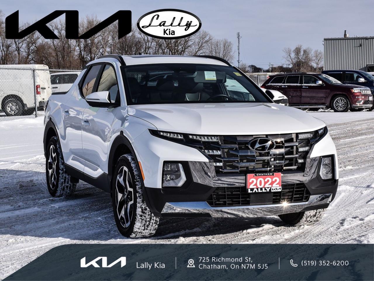 Used 2022 Hyundai Santa Cruz Ultimate AWD | APPLE CARPLAY & ANDROID AUTO | HEATED & VENTILATED FRONT BUCKET SEATS | HEATED STEERING WHEEL | POWER MOONROOF | STEERING WHEEL MOUNTED AUDIO CONTROLS | TURN SIGNAL INDICATOR MIRRORS | WHEELS: 2 for sale in Chatham, ON