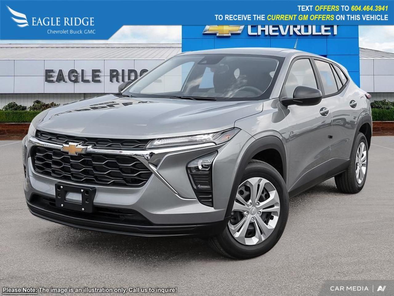 New 2025 Chevrolet Trax LS cruise control, heated front seats, start/stop functionality, emergency braking, forward collision alert, front pedestrian braking, lane keep assist, and USB ports. for sale in Coquitlam, BC