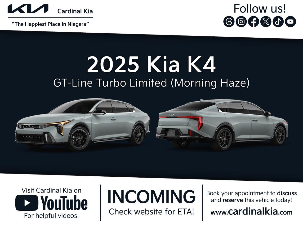 New 2025 Kia K4 GT-Line Turbo Limited for sale in Niagara Falls, ON