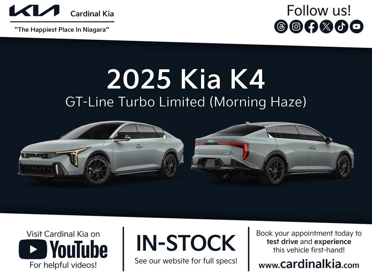 New 2025 Kia K4 GT-Line Turbo Limited for sale in Niagara Falls, ON