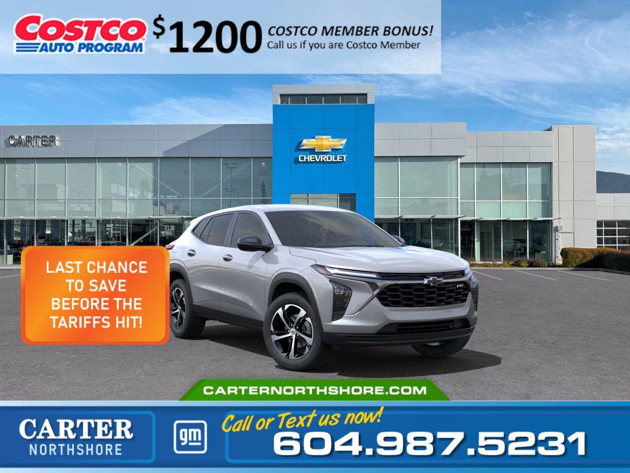 New 2025 Chevrolet Trax RS FWD | Costco Members get $1,200 Discount for sale in North Vancouver, BC