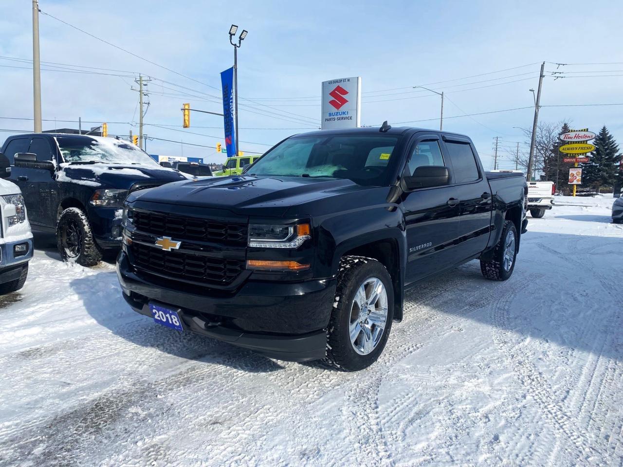 Used 2018 Chevrolet Silverado 1500 Custom Crew Cab 4x4 ~Camera ~Bluetooth ~20's for sale in Barrie, ON