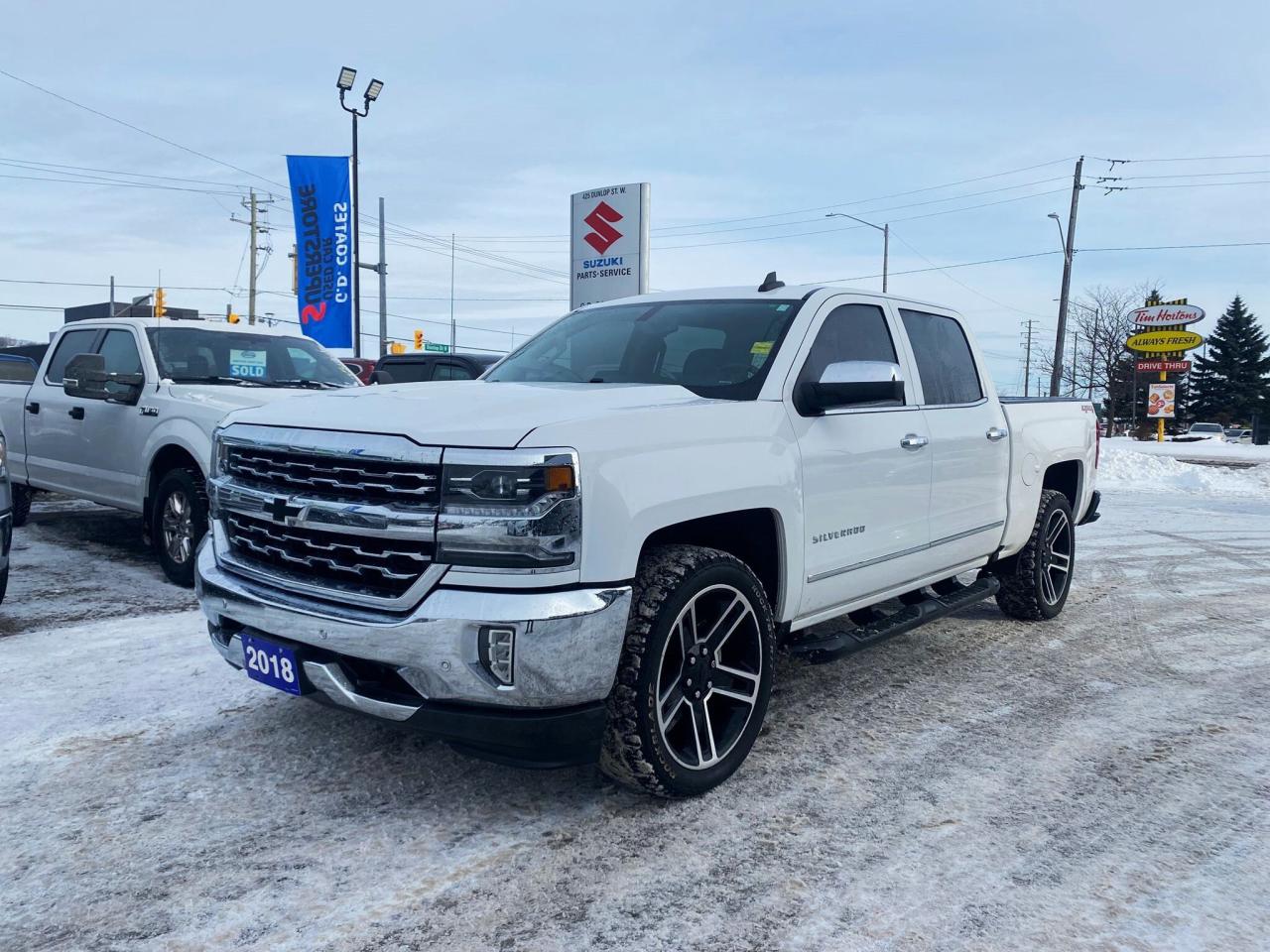 Used 2018 Chevrolet Silverado 1500 LTZ Crew Cab 4x4 ~Nav ~Camera ~Leather ~Moonroof for sale in Barrie, ON