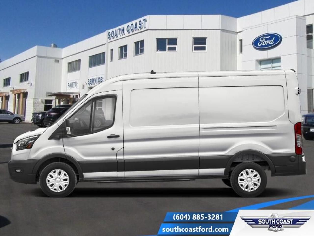 <b>Rear View Camera, Sync 4, Power Heated Mirrors!</b><br> <br>   No matter your business needs, this Ford E-Transit is ready to fit your needs. <br> <br>Leading the charge, this all electric Ford E-Transit was designed with efficiency, versatility, and ensures that you have the perfect tool for any job. With optimum daily range, this electic van allows your business to increase productivity without increasing your Co2 output. Whether you need to haul, tow, carry, or deliver, this Ford E-Transit is ready, willing and able to get it done right.<br> <br> This oxford white van  has an automatic transmission. This vehicle has been upgraded with the following features: Rear View Camera, Sync 4, Power Heated Mirrors. <br><br> View the original window sticker for this vehicle with this url <b><a href=http://www.windowsticker.forddirect.com/windowsticker.pdf?vin=1FTBW1YM1SKA28515 target=_blank>http://www.windowsticker.forddirect.com/windowsticker.pdf?vin=1FTBW1YM1SKA28515</a></b>.<br> <br>To apply right now for financing use this link : <a href=https://www.southcoastford.com/financing/ target=_blank>https://www.southcoastford.com/financing/</a><br><br> <br/>    6.99% financing for 72 months. <br> Buy this vehicle now for the lowest bi-weekly payment of <b>$618.52</b> with $0 down for 72 months @ 6.99% APR O.A.C. ( Plus applicable taxes -  $595 Administration Fee included    / Total Obligation of $96488  ).  Incentives expire 2025-03-31.  See dealer for details. <br> <br>Call South Coast Ford Sales or come visit us in person. Were convenient to Sechelt, BC and located at 5606 Wharf Avenue. and look forward to helping you with your automotive needs. <br><br> Come by and check out our fleet of 20+ used cars and trucks and 90+ new cars and trucks for sale in Sechelt.  o~o