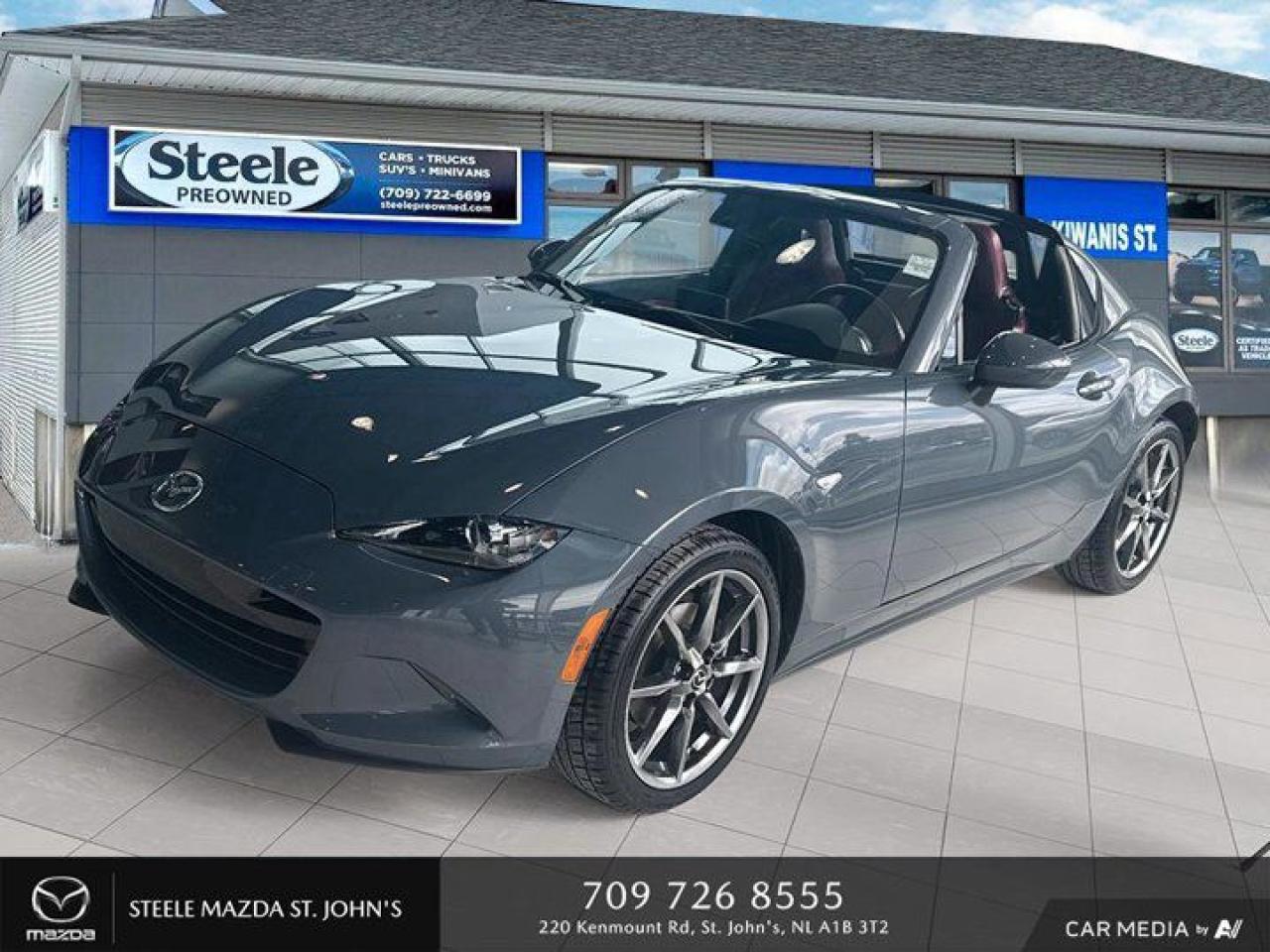 Get approved for this 2021 Mazda Miata GT in minutes:Financing for all credit situations and tailored extended warranty options. Apply today: www.steelemazdastjohns.com/credit-form.htmlEmbrace pure driving pleasure with the 2021 Mazda Miata GT. Powered by a 2.0L Skyactiv engine and paired with a responsive 6-speed manual transmission, this iconic roadster delivers thrilling performance. Enjoy luxury features like heated leather seats, a Bose premium audio system, and a retractable soft top for open-air adventures. With its lightweight design, nimble handling, and advanced safety features, the Miata GT ensures every drive is unforgettable.