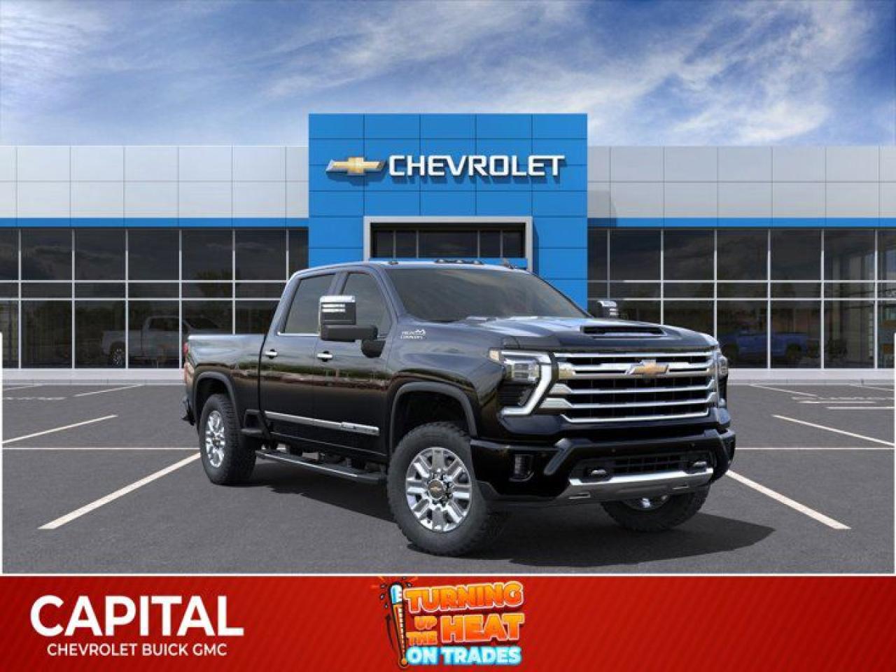 This Chevrolet Silverado 3500HD delivers a Turbocharged Diesel V8 6.6L/403 engine powering this Automatic transmission. ENGINE, DURAMAX 6.6L TURBO-DIESEL V8, B20-DIESEL COMPATIBLE (470 hp [350.5 kW] @ 2800 rpm, 975 lb-ft of torque [1322 Nm] @ 1600 rpm), Wireless Phone Projection for Apple CarPlay and Android Auto, Wireless charging (Not compatible with all phones. Compliant batteries include QI and PMA technologies. Reference Mobile devices manual to confirm what type of battery it uses.).*This Chevrolet Silverado 3500HD Comes Equipped with These Options *Wipers, front rain-sensing, Windows, power rear, express down, Window, power, rear sliding with rear defogger, Window, power front, passenger express up/down, Window, power front, drivers express up/down, Wi-Fi Hotspot capable (Terms and limitations apply. See onstar.ca or dealer for details.), Wheels, 20 (50.8 cm) Polished, 8-spoke (Single rear wheel only.), Wheelhouse liners, rear (Not available with dual rear wheels.), USB Ports, rear, dual, charge-only, USB Ports, 2, Charge/Data ports located on instrument panel.* Stop By Today *Stop by Capital Chevrolet Buick GMC Inc. located at 13103 Lake Fraser Drive SE, Calgary, AB T2J 3H5 for a quick visit and a great vehicle!