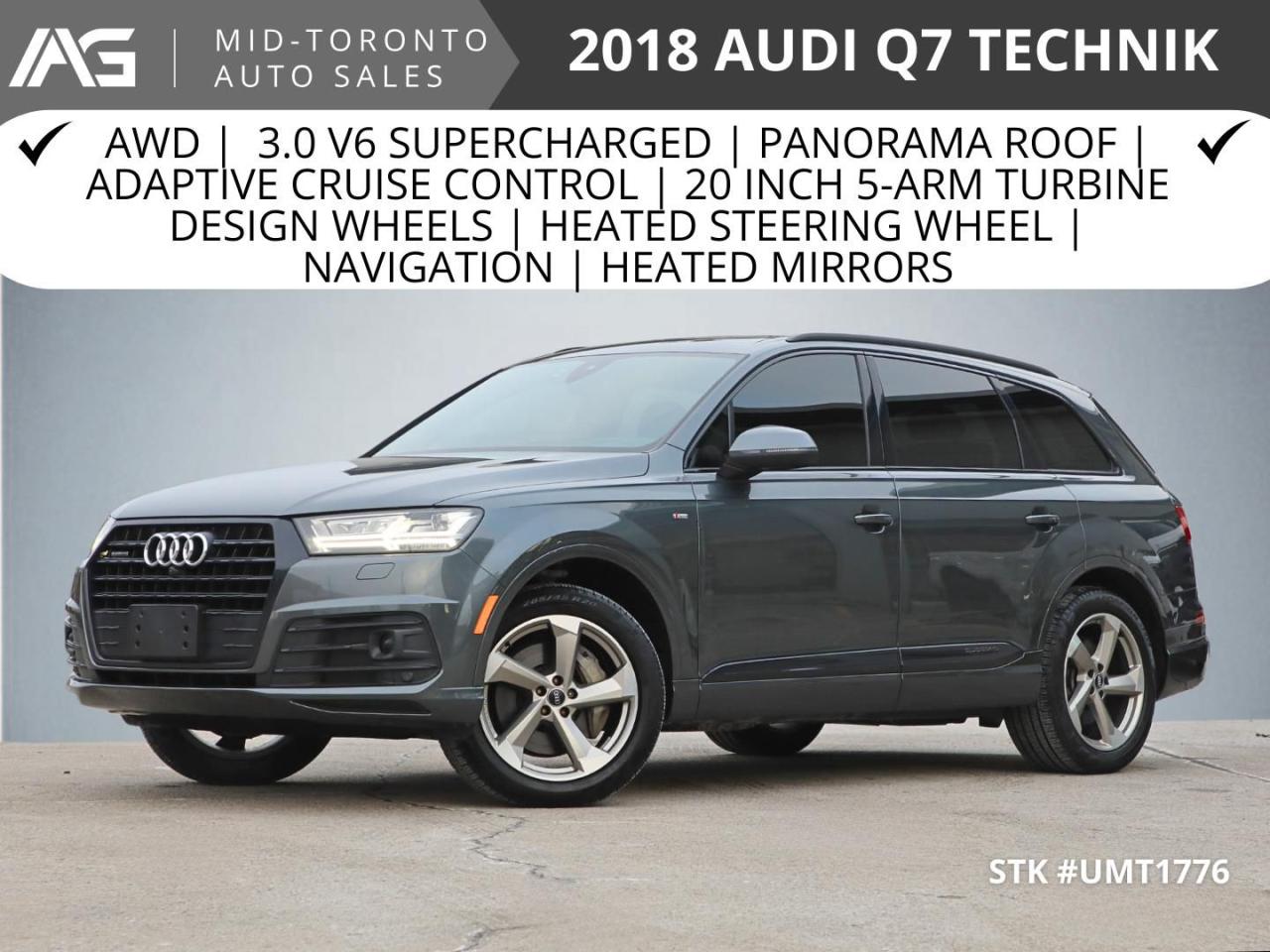 Used 2018 Audi Q7 3.0T Technik S-Line - 3.0L V6 Supercharged DOHC 24 valve for sale in North York, ON