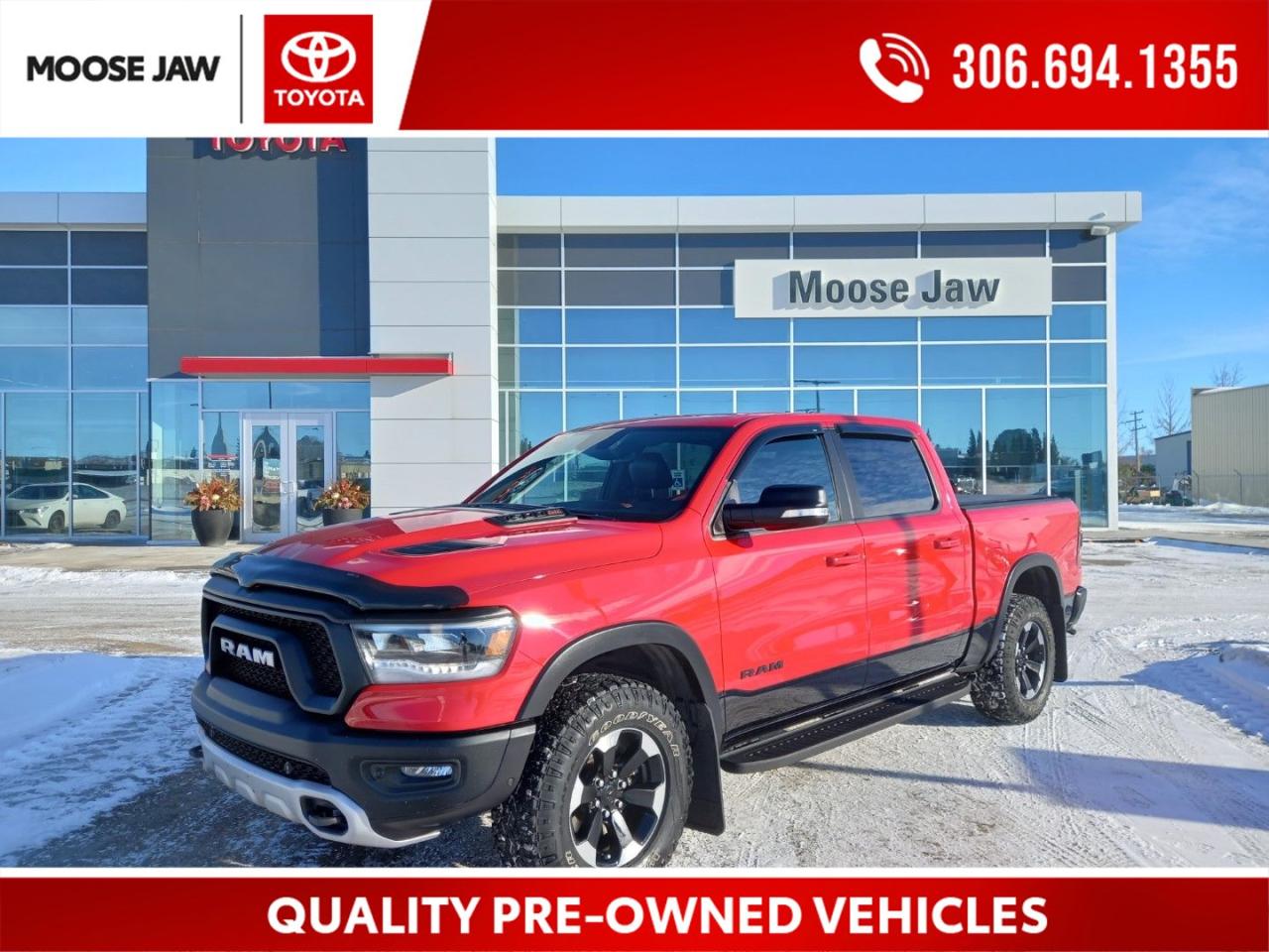 Used 2022 RAM 1500 Rebel LOCAL TRADE,3.0 ECO DIESEL,8.0 L/100 KM,P.HEATED LTR BUCKETS, HEATED WHEEL,REMOTE START,PANORAMIC SU for sale in Moose Jaw, SK