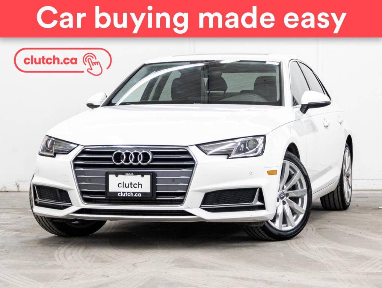 Used 2019 Audi A4 Komfort w/ Apple CarPlay & Android Auto, Power Moonroof, Rearview Cam for sale in Toronto, ON