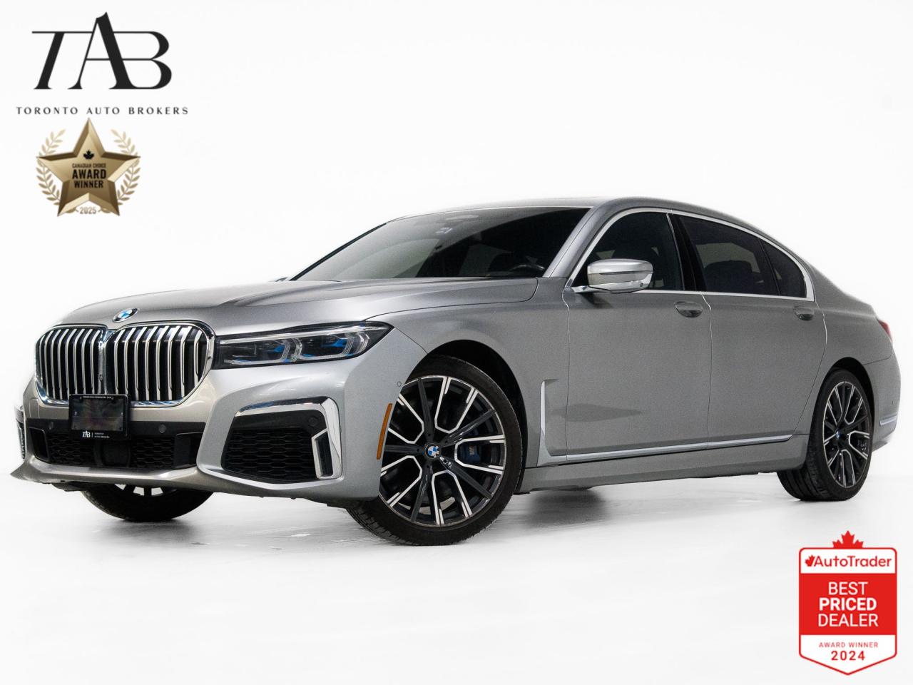 This beautiful 2020 BMW 7 series 750Li is a local Ontario vehicle with a clean Carfax report. Indulge in unmatched luxury and performance with the 2020 BMW 7 Series 750Li xDrive. Featuring the dynamic M-Sport package, the symphony of a Bowers & Wilkins premium sound system, and a rear-seat fridge for ultimate convenience, this flagship sedan delivers elegance and exhilaration in every mile.

Key features Include:

M Sport Exhaust System
M Sport Brakes
Sport Auto Trans w/Paddles
Integral Active Steering
Active Comfort Drive with Road Preview
BMW Display Key
Massage Function for Driver and Passenger
Sky Lounge Panoramic Glass Sunroof
BMW Laserlight Headlights
Bowers and Wilkins Diamond Surround Sound System
Harman/Kardon premium brand
Head-up display
Gesture infotainment controls
Surround view camera system
Electronic suspension control
Power operated rear trunk/liftgate
BMW ConnectedDrive smart device app compatibility
Lane deviation sensors
Apple CarPlay smartphone integration
Active charcoal air filtration
Hard drive navigation system
Premium leather upholstery
Remote engine start
Regenerative braking system
Semi-automatic active parking system

NOW OFFERING 3 MONTH DEFERRED FINANCING PAYMENTS ON APPROVED CREDIT. 

WE OFFER THE BEST FINANCE RATES, AND DONT CHARGE ANY FINANCING FEE 

Looking for a top-rated pre-owned luxury car dealership in the GTA? Look no further than Toronto Auto Brokers (TAB)! Were proud to have won multiple awards, including the 2024 AutoTrader Best Priced Dealer, 2024 CBRB Dealer Award, the Canadian Choice Award 2024, the 2024 BNS Award, the 2024 Three Best Rated Dealer Award, and many more!

With 30 years of experience serving the Greater Toronto Area, TAB is a respected and trusted name in the pre-owned luxury car industry. Our 30,000 sq.Ft indoor showroom is home to a wide range of luxury vehicles from top brands like BMW, Mercedes-Benz, Audi, Porsche, Land Rover, Jaguar, Aston Martin, Bentley, Maserati, and more. And we dont just serve the GTA, were proud to offer our services to all cities in Canada, including Vancouver, Montreal, Calgary, Edmonton, Winnipeg, Saskatchewan, Halifax, and more.

At TAB, were committed to providing a no-pressure environment and honest work ethics. As a family-owned and operated business, we treat every customer like family and ensure that every interaction is a positive one. Come experience the TAB Lifestyle at its truest form, luxury car buying has never been more enjoyable and exciting!

We offer a variety of services to make your purchase experience as easy and stress-free as possible. From competitive and simple financing and leasing options to extended warranties, aftermarket services, and full history reports on every vehicle, we have everything you need to make an informed decision. We welcome every trade, even if youre just looking to sell your car without buying, and when it comes to financing or leasing, we offer same day approvals, with access to over 50 lenders, including all of the banks in Canada. Feel free to check out your own Equifax credit score without affecting your credit score, simply click on the Equifax tab above and see if you qualify.

So if youre looking for a luxury pre-owned car dealership in Toronto, look no further than TAB! We proudly serve the GTA, including Toronto, Etobicoke, Woodbridge, North York, York Region, Vaughan, Thornhill, Richmond Hill, Mississauga, Scarborough, Markham, Oshawa, Peteborough, Hamilton, Newmarket, Orangeville, Aurora, Brantford, Barrie, Kitchener, Niagara Falls, Oakville, Cambridge, Kitchener, Waterloo, Guelph, London, Windsor, Orillia, Pickering, Ajax, Whitby, Durham, Cobourg, Belleville, Kingston, Ottawa, Montreal, Vancouver, Winnipeg, Calgary, Edmonton, Regina, Halifax, and more.

Call us today or visit our website to learn more about our inventory and services. And reme