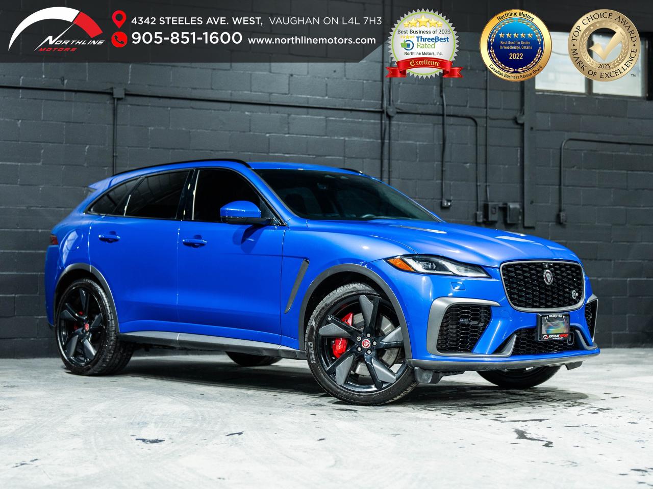 Used 2021 Jaguar F-PACE P550 SVR/PANO/360 CAM/MERIDIAN/22 IN RIMS/HUD for sale in Vaughan, ON