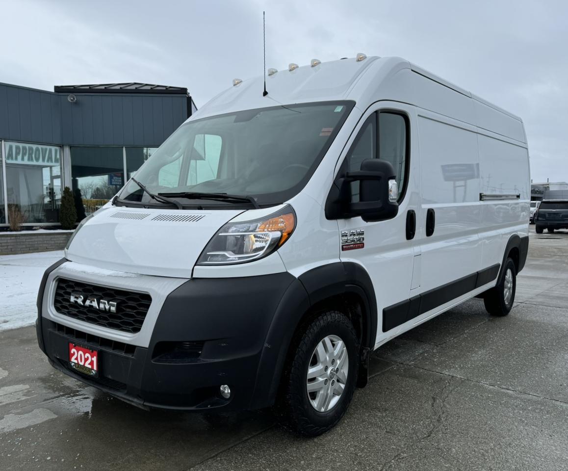 <p style=text-align: center;><span style=font-size: 18pt;><strong>2021 RAM PROMASTER 3500 HIGH ROOF 159 WB</strong></span></p><p style=text-align: center;><span style=font-size: 18pt;><strong>3.6L PENTASTAR VVT V6 ENGINE</strong></span></p><p style=text-align: center;><span style=font-size: 14pt;>280 HORSEPOWER | 260 LB-FT OF TORQUE</span></p><p style=text-align: center;><span style=font-size: 18pt;><strong>6-SPEED AUTOMATIC TRANSMISSION</strong></span></p><p style=text-align: center;><span style=font-size: 18pt;><strong>16 ALUMINUM WHEELS</strong></span></p><p style=text-align: center;> </p><p style=text-align: center;><strong><span style=font-size: 14pt;>FUNCTIONAL / SAFETY  FEATURES</span></strong></p><p style=text-align: center;><span style=font-size: 14pt;>ParkView Rear Back–Up Camera, Hands–free communication with Bluetooth streaming, Auxiliary power connection, Rear speaker wiring prep, Upfit interface connector,Crosswind assist, Brake Assist, Electronic Stability Control, Hill Start Assist, Brake–Lock Differential, Traction Control, 95–amp battery, Air Bags –Driver and Front–Passenger, Supplemental front seat–mounted side air bags, All–Speed Traction Control, Electronic Roll Mitigation, Trailer Sway Control, Supplemental side curtain front air bags, Heavy–duty 4–wheel anti–lock disc brakes, Heavy–duty suspension, Rear stabilizer bar, GVWR: 4241 kg (9350 lb), 180–amp alternator, Black park brake lever</span></p><p style=text-align: center;><strong><span style=font-size: 14pt;>INTERIOR FEATURES</span></strong></p><p style=text-align: center;><span style=font-size: 14pt;>Steering wheel–mounted audio controls, 5–inch touchscreen, Uconnect 3 with 5–inch display, Media hub with USB port and auxiliary input jack, 4–way adjustable driver seat, 4–way adjustable passenger seat, 12–volt auxiliary power outlet – centre console, Cloth front bucket seats, Air conditioning, Remote keyless entry, Glove box, Speed–sensitive power locks, Power windows with front 1–touch down, Media input hub with 1.0–amp USB, 4 speakers, Remote USB charging port</span></p><p style=text-align: center;><strong><span style=font-size: 14pt;>EXTERIOR FEATURES</span></strong></p><p style=text-align: center;><span style=font-size: 14pt;>High roof, Rear hinged doors with 260 opening, Tinted windshield glass, Manual fold–away exterior mirrors, Rear clearance lamps, 16x6–inch steel wheels, 16–inch steel spare wheel</span></p><p style=text-align: center;> </p><p style=text-align: center;><strong><span style=font-size: 14pt;>OPTIONAL EQUIPMENT</span></strong></p><p style=text-align: center;><em><span style=text-decoration: underline;><span style=font-size: 14pt;>Convenience Group:</span></span></em><br /><span style=font-size: 14pt;>Cargo net, Shelf above roof trim, Underseat storage tray, Locking glove box, Ambient LED Interior Lighting, Fog lamps</span></p><p style=text-align: center;><em><span style=text-decoration: underline;><span style=font-size: 14pt;>Hydraulic assist brake booster</span></span></em></p><p style=text-align: center;><em><span style=text-decoration: underline;><span style=font-size: 14pt;>Double passengers seat</span></span></em></p><p style=text-align: center;><em><span style=text-decoration: underline;><span style=font-size: 14pt;>6–way driver lumbar adjust</span></span></em></p><p style=text-align: center;><em><span style=text-decoration: underline;><span style=font-size: 14pt;>Driver heated seat</span></span></em></p><p style=text-align: center;><em><span style=text-decoration: underline;><span style=font-size: 14pt;>Cargo partition without window</span></span></em></p><p style=text-align: center;><em><span style=text-decoration: underline;><span style=font-size: 14pt;>Driver–side sliding door without glass</span></span></em></p><p style=text-align: center;><em><span style=text-decoration: underline;><span style=font-size: 14pt;>Power folding, heated exterior mirrors</span></span></em></p><p style=text-align: center;><em><span style=text-decoration: underline;><span style=font-size: 14pt;>Mopar cargo area LED lighting</span></span></em></p><p style=text-align: center;><em><span style=text-decoration: underline;><span style=font-size: 14pt;>Auxiliary switches</span></span></em></p><p style=text-align: center;><em><span style=text-decoration: underline;><span style=font-size: 14pt;>Security alarm</span></span></em></p><p style=text-align: center;><em><span style=text-decoration: underline;><span style=font-size: 14pt;>Front and rear mud flaps</span></span></em></p><p style=text-align: center;><em><span style=text-decoration: underline;><span style=font-size: 14pt;>Cruise control</span></span></em></p><p style=text-align: center;><em><span style=text-decoration: underline;><span style=font-size: 14pt;>Uconnect 3 NAV with 5–inch display:</span></span></em><br /><span style=font-size: 14pt;>GPS navigation, GPS antenna input</span></p><p style=text-align: center;><em><span style=text-decoration: underline;><span style=font-size: 14pt;>16x6–inch aluminum wheels</span></span></em></p><p style=text-align: center;><em><span style=text-decoration: underline;><span style=font-size: 14pt;>Park–Sense Rear Park Assist System</span></span></em></p><p style=text-align: center;><em><span style=text-decoration: underline;><span style=font-size: 14pt;>Class IV hitch receiver</span></span></em></p><p style=text-align: center;> </p><p style=text-align: center;> </p><p style=box-sizing: border-box; margin-bottom: 1rem; margin-top: 0px; color: #212529; font-family: -apple-system, BlinkMacSystemFont, Segoe UI, Roboto, Helvetica Neue, Arial, Noto Sans, Liberation Sans, sans-serif, Apple Color Emoji, Segoe UI Emoji, Segoe UI Symbol, Noto Color Emoji; font-size: 16px; background-color: #ffffff; text-align: center; line-height: 1;><span style=box-sizing: border-box; font-family: arial, helvetica, sans-serif; font-size: 14pt;><span style=box-sizing: border-box; font-weight: bolder;><span style=box-sizing: border-box;>Here at Lanoue/Amfar Sales, Service & Leasing in Tilbury, we take pride in providing the public with a wide variety of High-Quality Pre-owned Vehicles. We recondition and certify our vehicles to a level of excellence that exceeds the Status Quo. We treat our Customers like family and provide the highest level of service from Start to Finish. If you’d like a smooth & stress-free car shopping experience, give one of our Sales Associates a call at 1-844-682-3325 to help you find your next NEW-TO-YOU vehicle!</span></span></span></p><p style=box-sizing: border-box; margin-bottom: 1rem; margin-top: 0px; color: #212529; font-family: -apple-system, BlinkMacSystemFont, Segoe UI, Roboto, Helvetica Neue, Arial, Noto Sans, Liberation Sans, sans-serif, Apple Color Emoji, Segoe UI Emoji, Segoe UI Symbol, Noto Color Emoji; font-size: 16px; background-color: #ffffff; text-align: center; line-height: 1;><span style=box-sizing: border-box; font-family: arial, helvetica, sans-serif; font-size: 14pt;><span style=box-sizing: border-box; font-weight: bolder;><span style=box-sizing: border-box;>Although we try to take great care in being accurate with the information in this listing, from time to time, errors occur. The vehicle is priced as it is physically equipped. Minor variances will not effect pricing. Please verify the vehicle is As Expected when you visit. Thank You!</span></span></span></p>