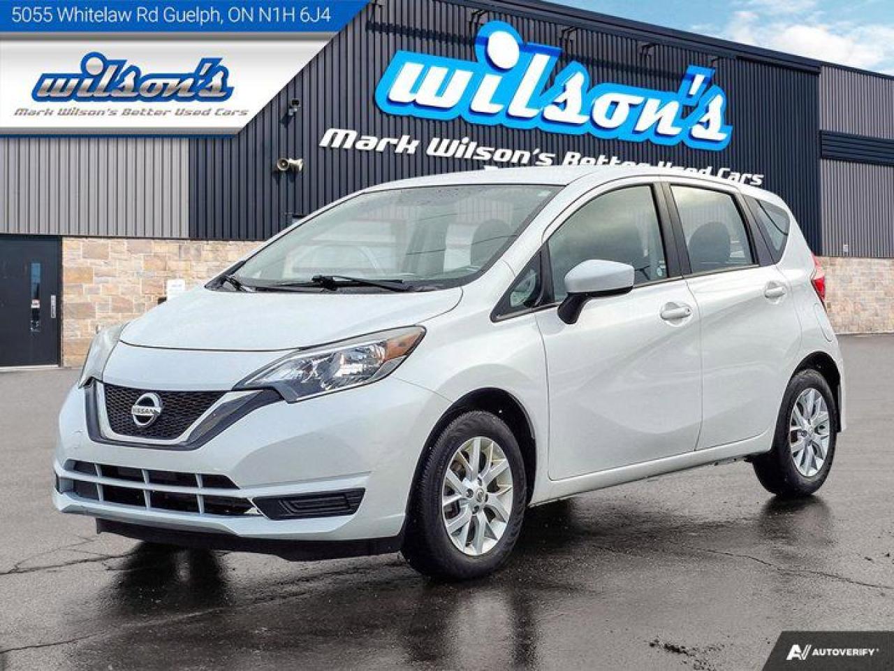 Look at this certified 2018 Nissan Versa Note SV Hatchback | Bluetooth | Rear Camera | Alloy Wheels and more!. Its Automatic transmission and 1.6 L engine will keep you going. This Nissan Versa Note comes equipped with these options: Reverse Camera, Air Conditioning, Bluetooth, Tilt Steering Wheel, Steering Radio Controls, Power Windows, Power Locks, Traction Control, Power Mirrors, and Alloy Wheels. See it for yourself at Mark Wilsons Better Used Cars, 5055 Whitelaw Road, Guelph, ON N1H 6J4.60+ years of World Class Service!450+ Live Market Priced VEHICLES! ONE MASSIVE LOCATION!Free Local Delivery Available!FINANCING! - Better than bank rates! 6 Months No Payments available on approved credit OAC. Zero Down Available. We have expert licensed credit specialists to secure the best possible rate for you and keep you on budget ! We are your financing broker, let us do all the leg work on your behalf! Click the RED Apply for Financing button to the right to get started or drop in today!BAD CREDIT APPROVED HERE! - You dont need perfect credit to get a vehicle loan at Mark Wilsons Better Used Cars! We have a dedicated licensed team of credit rebuilding experts on hand to help you get the car of your dreams!WE LOVE TRADE-INS! - Top dollar trade-in values!SELL us your car even if you dont buy ours! HISTORY: Free Carfax report included.Certification included! No shady fees for safety!EXTENDED WARRANTY: Available30 DAY WARRANTY INCLUDED: 30 Days, or 3,000 km (mechanical items only). No Claim Limit (abuse not covered)5 Day Exchange Privilege! *(Some conditions apply)CASH PRICES SHOWN: Excluding HST and Licensing Fees.2019 - 2024 vehicles may be daily rentals. Please inquire with your Salesperson.