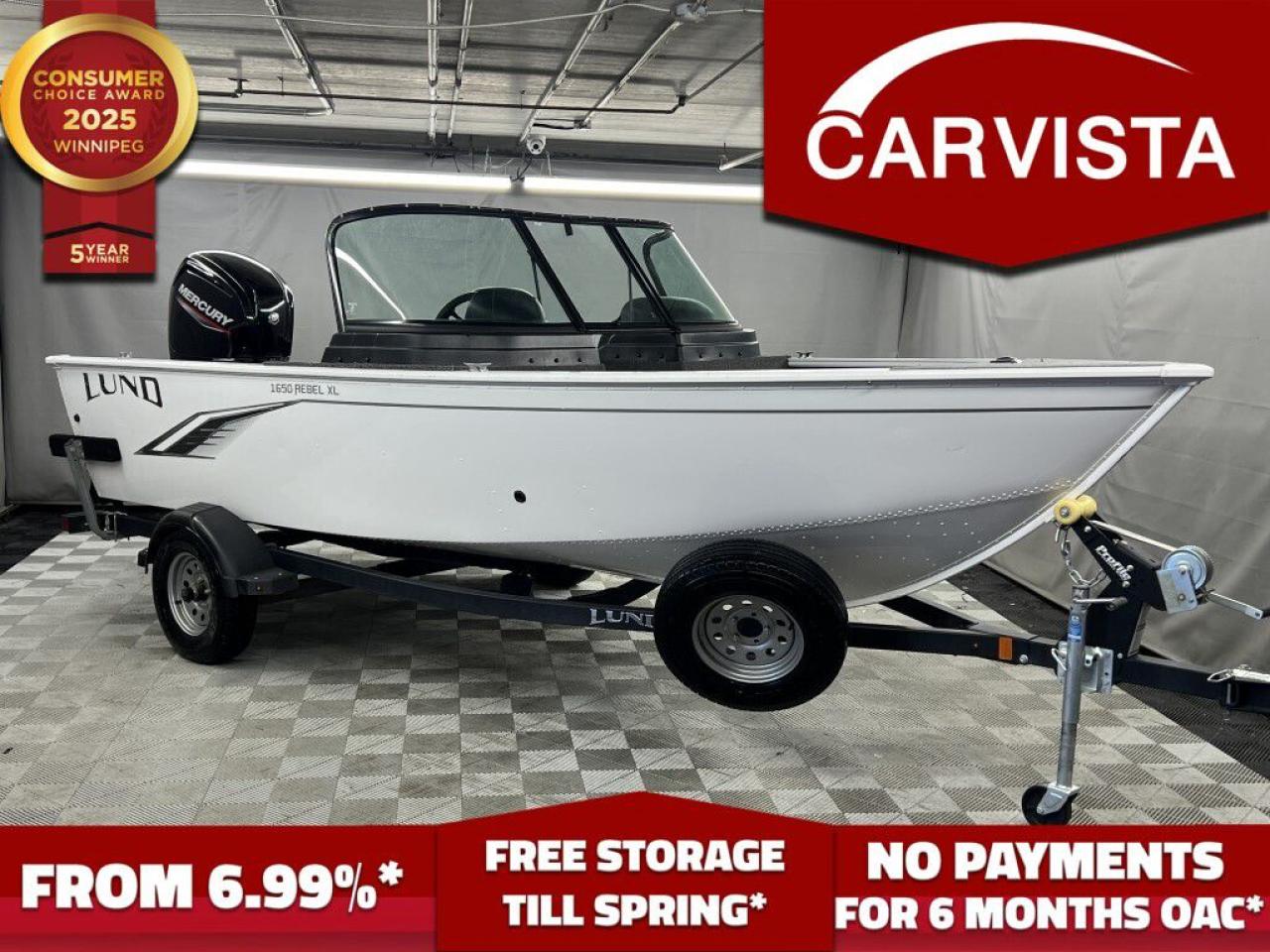 FREE WINTER STORAGE FOR 2024/SPRING 2025 ON UNITS PURCHASED!* See dealer for details. No Payments for up to 6 months. Low interest options available! Come see why Carvista has been the Consumer Choice Award Winner for 5 consecutive years! 2021-2025!

Introducing the meticulously maintained 2020 Lund 1650 Rebel XL—a vessel that blends exceptional performance, superior craftsmanship, and thoughtful design into one outstanding boating experience. Whether you are an avid angler or a leisure cruiser, this boat is engineered to deliver both power and comfort on every outing.

Unparalleled Performance and Engine Excellence
At the heart of the Rebel XL lies a robust Mercury 90HP outboard engine that has been exceptionally cared for, logging only 122 hours of operation. Renowned for its reliability and efficient power delivery, the Mercury engine ensures rapid acceleration and smooth throttle response, allowing you to navigate with confidence whether you’re chasing trophy fish or enjoying a scenic cruise. The low engine hours attest to its condition and promise many more seasons of dependable performance.

Superior Craftsmanship and Design
Built by Lund, a name synonymous with quality in the boating industry, the 1650 Rebel XL features a high-quality fiberglass hull that is both durable and responsive. Its design optimizes stability in a variety of water conditions, providing a smooth, comfortable ride. Inside, the boat is thoughtfully laid out to maximize both utility and comfort:

Some denting on port side of hull from dock, providing full transparency

Ergonomic Layout: Designed to reduce fatigue on long days out on the water.
Ample Storage: Generous compartments for fishing tackle, personal gear, and other essentials.
Versatile Seating: Configured to accommodate both active fishing activities and relaxed cruising.

Every detail, from the placement of rod holders to the design of the seating area, has been carefully considered to enhance functionality while ensuring an inviting atmosphere.

Factory-Matched Trailer for Effortless Transport
Included with this exceptional boat is a factory-matched trailer, engineered to provide a secure and precise fit for the Lund 1650 Rebel XL. The trailer is built for durability, making it easy to launch and transport your boat to your favorite water destinations. In addition, a spare tire is incorporated into the trailer package, offering added peace of mind during transport and ensuring that you’re always ready for an adventure, regardless of unexpected circumstances.


This 2020 Rebel XL has been meticulously maintained. The remarkably low engine hours not only reflect minimal use but also suggest that both the boat and its Mercury engine are in prime condition. Some denting on port side of hull from dock, providing full transparency.

Why Choose the 2020 Lund 1650 Rebel XL?

Low Engine Hours: With only 122 hours on its Mercury 90HP engine, this boat offers nearly new performance.
Exceptional Build Quality: Lund’s commitment to excellence is evident in every aspect of the boat’s design and construction.
Ready-to-Go Package: The factory-matched trailer with spare tire ensures that transportation is seamless and stress-free.
Versatile and Comfortable: Ideal for both rigorous fishing expeditions and leisurely days on the water. 

This 2020 Lund 1650 Rebel XL represents a rare opportunity to own a vessel that combines power, precision, and practical features in one complete package. Its blend of low operational hours, robust performance, and superior craftsmanship makes it the perfect choice for discerning boaters.

Come see why Carvista has been the Consumer Choice Award Winner for 5 consecutive years! 2021, 2022, 2023, 2024 and 2025! Dont play the waiting game, our units are instock, no pre-order necessary!! See for yourself why Carvista has won this prestigious award and continues to serve its community. Carvista Approved! Carvista Approved! Our BoatVista package includes a complete inspection of your boat that includes an engine run up and test of the general systems of the unit! We pride ourselves in providing the highest quality marine products possible, and include a rigorous detail to ensure you get the cleanest unit around.
Prices and payments exclude GST OR PST 
Carvista Inc. Dealer Permit # 1211
Category: Used Boat
Units may not be exactly as shown, please verify all details with a sales person.