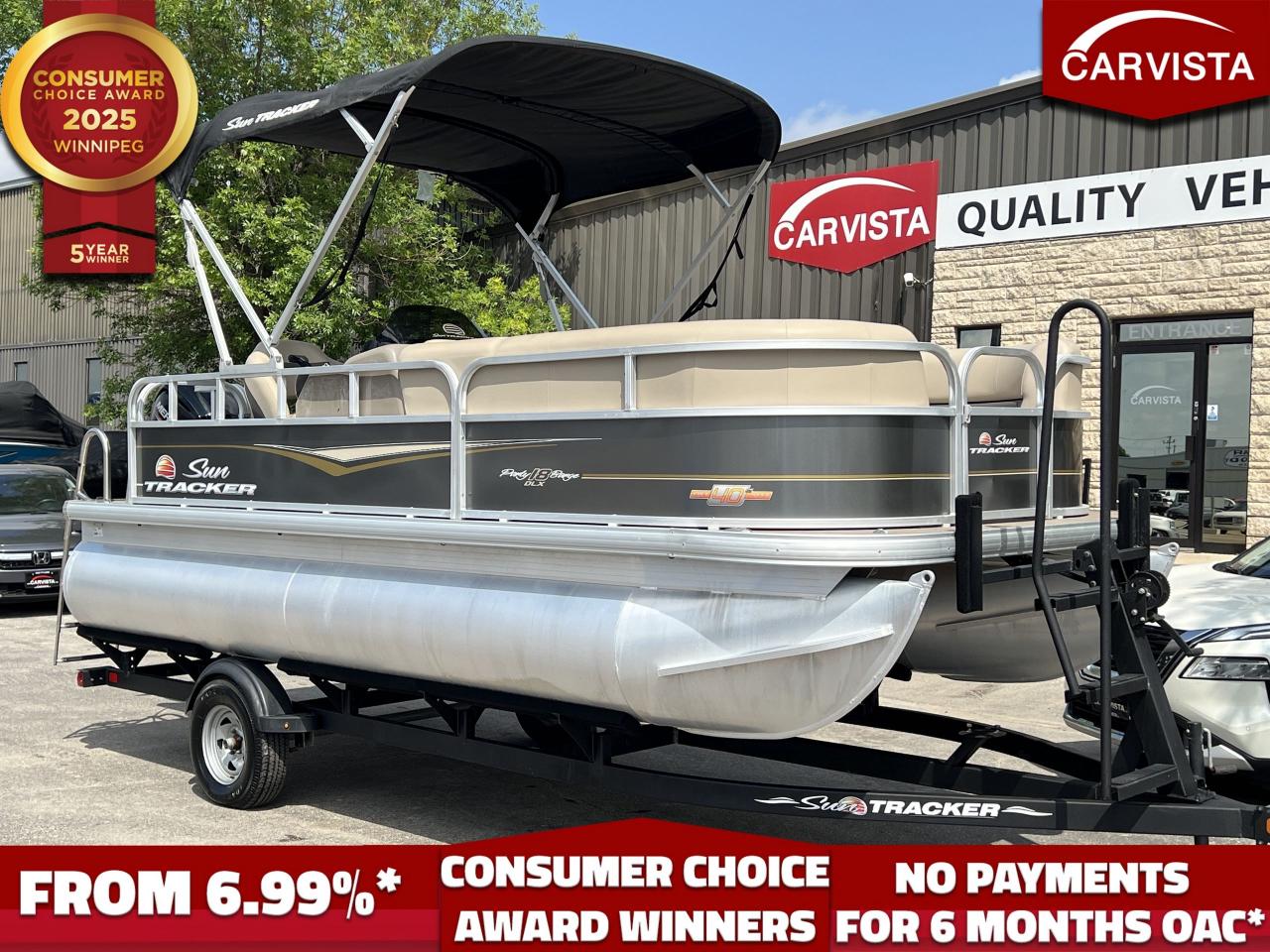 Used 2023 Suntracker PartyBarge 75HP INC TRAILER -59 HOURS for sale in Winnipeg, MB