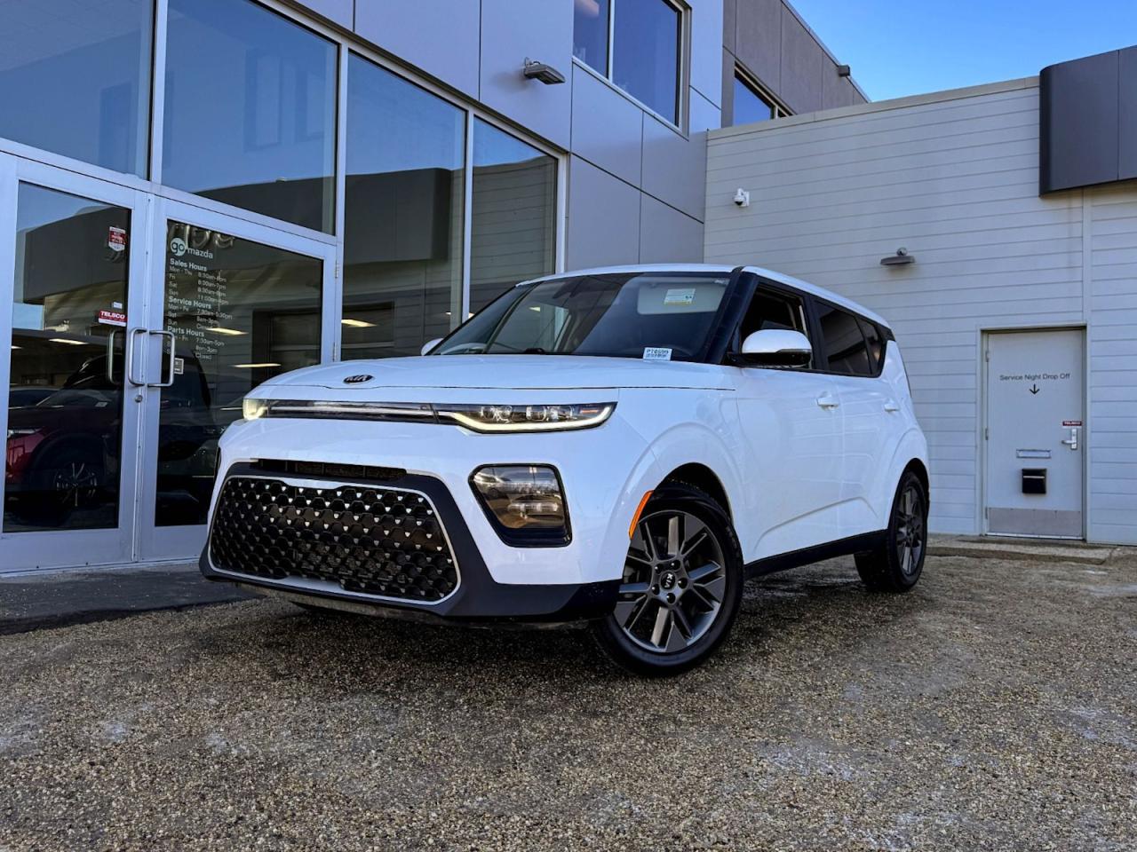 Look great and feel even better behind the wheel of our 2020 Kia Soul EX that looks incredible in Snow White Pearl! Its is powered by a 2.0 Liter 4 Cylinder engine that produces 147 horsepower while paired with a CVT. It looks incredible with alloy wheels, and LED headlights/fog lights.Inside our EX, settle into cloth seating, grip the leather-wrapped heated steering wheel that has mounted audio/cruise controls, and look up to see a power sunroof. Its also equipped with front heated seats, an AM/FM radio thats XM radio ready, an impressive 6 speaker sound system, USB/AUX inputs for mobile devices, along witha wireless charger.Our Kia gives you peace of mind with a variety of safety features including a backupup camera, a blind-spot/lane departure warning system, stability/traction control, 4-Wheel anti-locking braking system, a multitude of airbags and more! Print this page and call us Now... We Know You Will Enjoy Your Test Drive Towards Ownership! We look forward to showing you why Go Mazda is the best place for all your automotive needs.Go Mazda is an AMVIC licensed business.Please note: this vehicle is showing a CarFax incident in the amount of $2,263.00