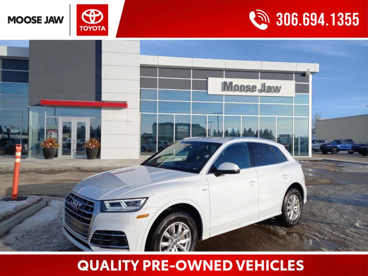 Used 2018 Audi Q5 2.0T Technik LOCAL TRADE, LOW MILEAGE, 2ND SET WINTER TIRES AND ALLOY RIMS, POWER HEATED LEATHER SEATS AND STEERING WHEEL, NAVIGATION, XENON PLUS HEADLAMPS, MOONROOF, BLUETOOTH, REAR CAMERA for sale in Moose Jaw, SK