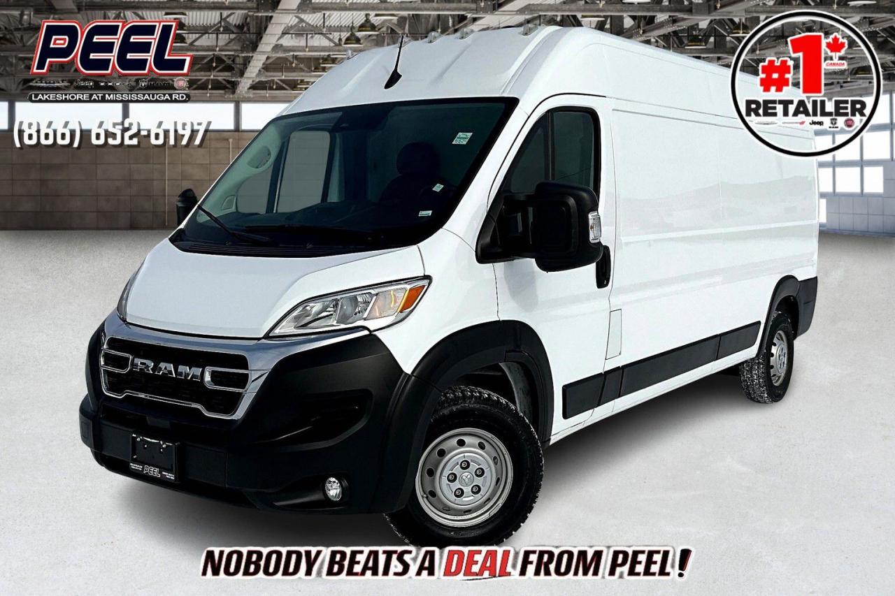 *6.89% promotional interest rate available on approved credit and qualifying vehicles (2022-2025 Preowned Vehicles and demos).  
COME SEE WHY NOBODY BEATS A DEAL FROM PEEL! Your Source for ALL make and models used cars and trucks. Canadas #1 Stellantis Retailer for 9 years & counting!!

2023 Ram 2500 Promaster Cargo Van 159"WB High Roof | 3.6L V6 | Bright White | Vinyl Front Bucket Seats | Forward Collision Warning | Uconnect 7" Touchscreen Display | Apple CarPlay & Android Auto | Mopar Cargo-area Floor Mat | Mopar Side Wall Paneling | Cargo Partition | Black 96" Power Heated Mirrors | 100-amp Battery 

Built for serious business, this 2023 Ram 2500 ProMaster Cargo Van 159 WB High Roof offers the perfect combination of spacious capacity, durability, and modern technology to keep your operation running smoothly. Powered by the 3.6L V6, this van delivers the reliable performance you need, while the High Roof and 159 Wheelbase provide exceptional cargo space for any job. Inside, Vinyl Front Bucket Seats ensure long-lasting comfort, and Mopar Cargo-Area Floor Mat and Side Wall Paneling add protection to keep your workspace in top shape. The Cargo Partition enhances safety and organization, while the Black 96 Power Heated Mirrors provide superior visibility. Stay connected and in control with the Uconnect 7 Touchscreen featuring Apple CarPlay & Android Auto, and drive with confidence thanks to Forward Collision Warning. Equipped with a 100-amp Battery for dependable power, this ProMaster is built to handle your toughest tasksdont miss out on the ultimate cargo van for your business!
______________________________________________________

Engage & Explore with Peel Chrysler: Whether youre inquiring about our latest offers or seeking guidance, 1-866-652-6197 connects you directly. Dive deeper online or connect with our team to navigate your automotive journey seamlessly.

WE TAKE ALL TRADES & CREDIT. WE SHIP ANYWHERE IN CANADA! OUR TEAM IS READY TO SERVE YOU 7 DAYS!
______________________________________________________
Our advertised prices are for consumers (i.e end users) only. 

*FREE CarFax (click the link above to check it out at no cost to you!)*

*FULLY CERTIFIED! (Have you seen some of these other dealers stating in their advertisements that certification is an additional fee? NOT HERE! Our certification is already included in our low sale prices to save you more!)

*Hand-selected Former Daily Rental
______________________________________________________

Peel Chrysler  A Trusted Destination: Based in Port Credit, Ontario, we proudly serve customers from all corners of Ontario and Canada including Toronto, Oakville, North York, Richmond Hill, Ajax, Hamilton, Niagara Falls, Brampton, Thornhill, Scarborough, Vaughan, London, Windsor, Cambridge, Kitchener, Waterloo, Brantford, Sarnia, Pickering, Huntsville, Milton, Woodbridge, Maple, Aurora, Newmarket, Orangeville, Georgetown, Stouffville, Markham, North Bay, Sudbury, Barrie, Sault Ste. Marie, Parry Sound, Bracebridge, Gravenhurst, Oshawa, Ajax, Kingston, Innisfil and surrounding areas. On our website www.peelchrysler.com, you will find a vast selection of new vehicles including the new and used Ram 1500, 2500 and 3500. Chrysler Grand Caravan, Chrysler Pacifica, Jeep Cherokee, Wrangler and more. All vehicles are priced to sell. We deliver throughout Canada. website or call us 1-866-652-6197. 

Disclaimer Statement: At Peel Chrysler, your satisfaction is our priority. While many pre-owned vehicles originally come with two keys, variations may occur based on trade-ins, and all Peel Chrysler Pre-Owned Vehicles come standard with one key—any extras provided by the previous owner will be included with your purchase, and additional keys can be bought at the time of sale. Online prices and payments are for finance purchases. Used vehicles that are being financed are subject to a $499 (^$1500 non-prime) financing fee, while cash purchases (certified cheque, bank draft, or wire transfer) on used vehicles have a $2,000 surcharge ( online price + $2,000). Cash purchases of new vehicles only incur applicable taxes and licensing fees, and those priced above $100,000 (including accessories or add-ons) are subject to a federal luxury tax. Optional finance and lease terms are available, and if trading in a vehicle with an outstanding loan balance requiring Peel Chrysler to facilitate the lien payout, a Lien Payout Fee of $349 applies. Prices, rates, and payments are subject to change without notice. While we strive for accuracy, occasional technical or human errors may occur, so we encourage verifying all vehicle details, including features, options, materials, and specifications, with a Peel Chrysler representative by contacting us or visiting our dealership. Experience seamless convenience with our nationwide delivery options—visit our website or contact us for more details.