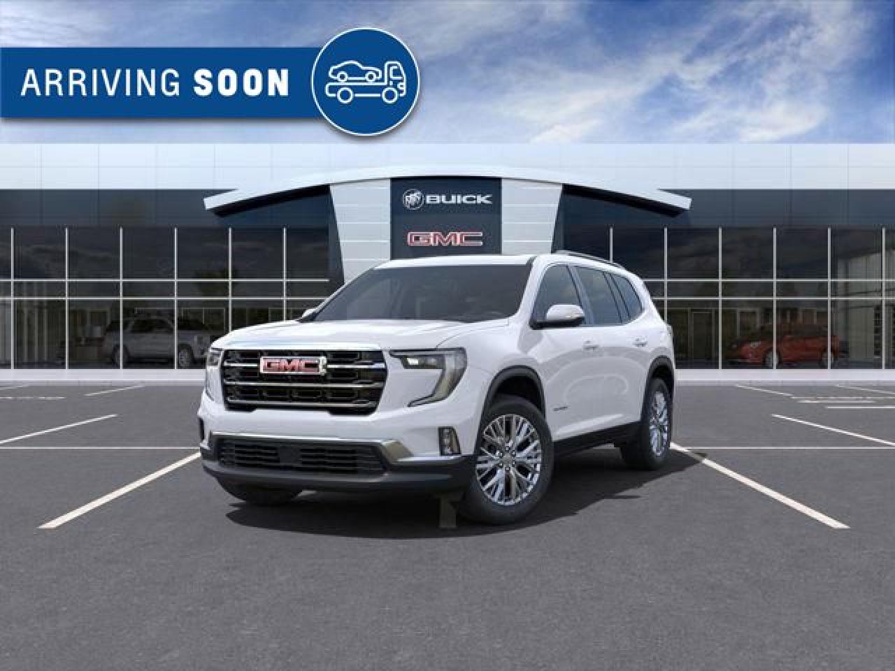 New 2025 GMC Acadia Elevation 2.5L 4CYL WITH REMOTE START/ENTRY, HEATED SEATS, HEATED STEERING WHEEL, ADAPTIVE CRUISE CONTROL, HD SURROUND VISION for sale in Carleton Place, ON