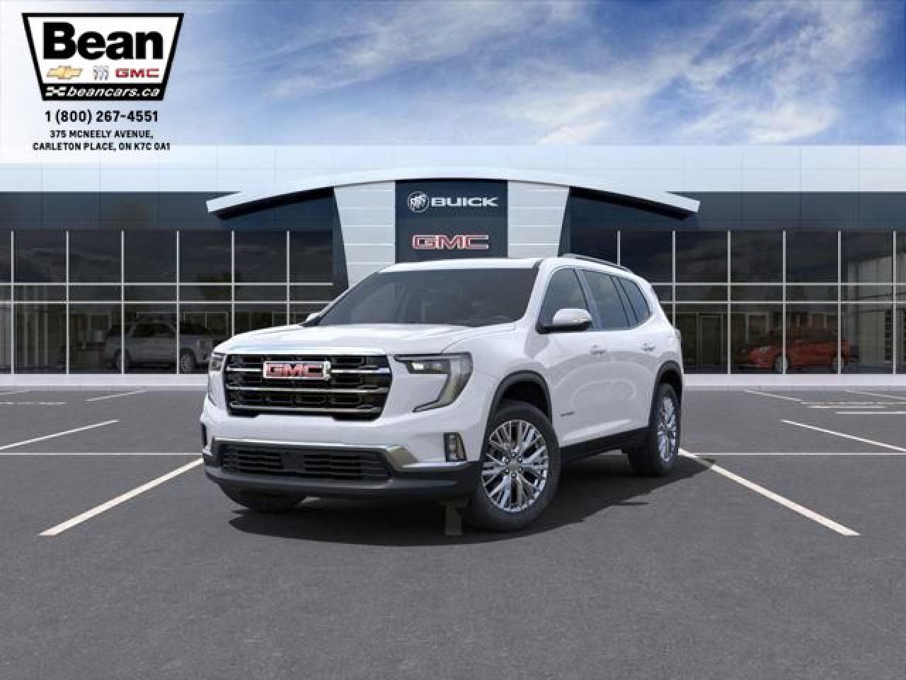 New 2025 GMC Acadia Elevation 2.5L 4CYL WITH REMOTE START/ENTRY, HEATED SEATS, HEATED STEERING WHEEL, ADAPTIVE CRUISE CONTROL, HD SURROUND VISION for sale in Carleton Place, ON