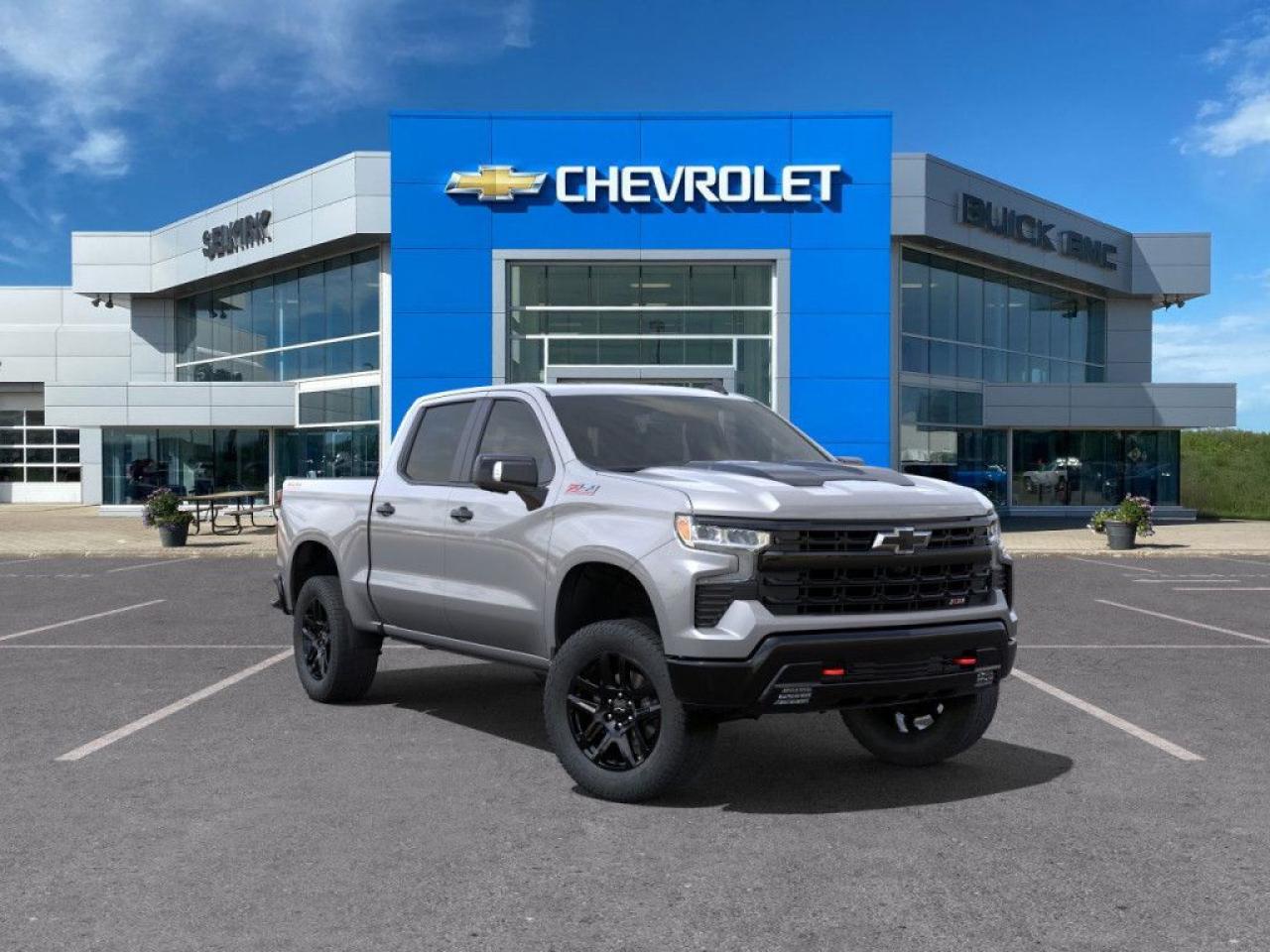 <b>Off-Road Package,  Heated Seats,  Heated Steering Wheel,  Remote Start,  Climate Control!</b><br> <br> <br> <br>  No matter where you’re heading or what tasks need tackling, there’s a premium and capable Silverado 1500 that’s perfect for you. <br> <br>This 2025 Chevrolet Silverado 1500 stands out in the midsize pickup truck segment, with bold proportions that create a commanding stance on and off road. Next level comfort and technology is paired with its outstanding performance and capability. Inside, the Silverado 1500 supports you through rough terrain with expertly designed seats and robust suspension. This amazing 2025 Silverado 1500 is ready for whatever.<br> <br> This sterling grey metallic sought after diesel Crew Cab 4X4 pickup   has an automatic transmission and is powered by a  305HP 3.0L Straight 6 Cylinder Engine.<br> <br> Our Silverado 1500s trim level is LT Trail Boss. This trim steps things up with off-road equipment including uprated shocks, skid plates and a heavy duty air filter, heated front seats, a heated steering wheel and dual-zone climate control, along with a trailering package, remote start, aluminum wheels, hitch guidance, a power locking EZ lift tailgate, and an upgraded 13.4-inch infotainment display with navigation capability, Apple CarPlay and Android Auto. Safety features also include lane keep assist with lane departure warning, following distance indication, forward collision alert, and automatic emergency braking with front pedestrian braking. This vehicle has been upgraded with the following features: Off-road Package,  Heated Seats,  Heated Steering Wheel,  Remote Start,  Climate Control,  Trailering Package,  Aluminum Wheels. <br><br> <br>To apply right now for financing use this link : <a href=https://www.selkirkchevrolet.com/pre-qualify-for-financing/ target=_blank>https://www.selkirkchevrolet.com/pre-qualify-for-financing/</a><br><br> <br/> Weve discounted this vehicle $3422. Total  rebate of $8000 is reflected in the price.  Incentives expire 2025-03-31.  See dealer for details. <br> <br>Selkirk Chevrolet Buick GMC Ltd carries an impressive selection of new and pre-owned cars, crossovers and SUVs. No matter what vehicle you might have in mind, weve got the perfect fit for you. If youre looking to lease your next vehicle or finance it, we have competitive specials for you. We also have an extensive collection of quality pre-owned and certified vehicles at affordable prices. Winnipeg GMC, Chevrolet and Buick shoppers can visit us in Selkirk for all their automotive needs today! We are located at 1010 MANITOBA AVE SELKIRK, MB R1A 3T7 or via phone at 204-482-1010.<br> Come by and check out our fleet of 40+ used cars and trucks and 260+ new cars and trucks for sale in Selkirk.  o~o