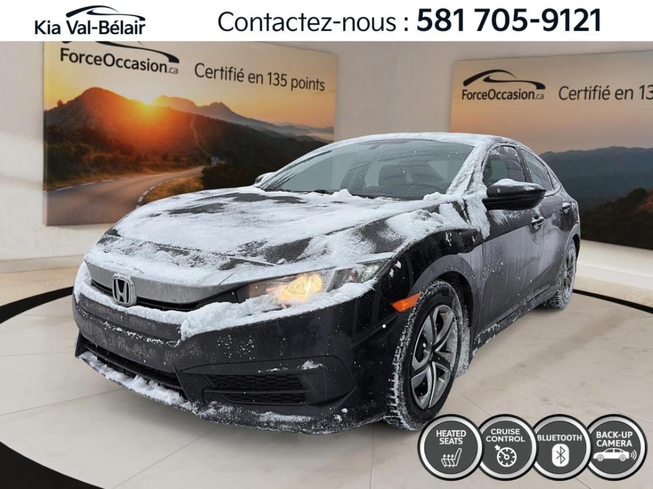 Used 2017 Honda Civic LX *MANUELLE *CAMERA *SIEGES CHAUFFANTS *CRUISE for sale in Québec, QC