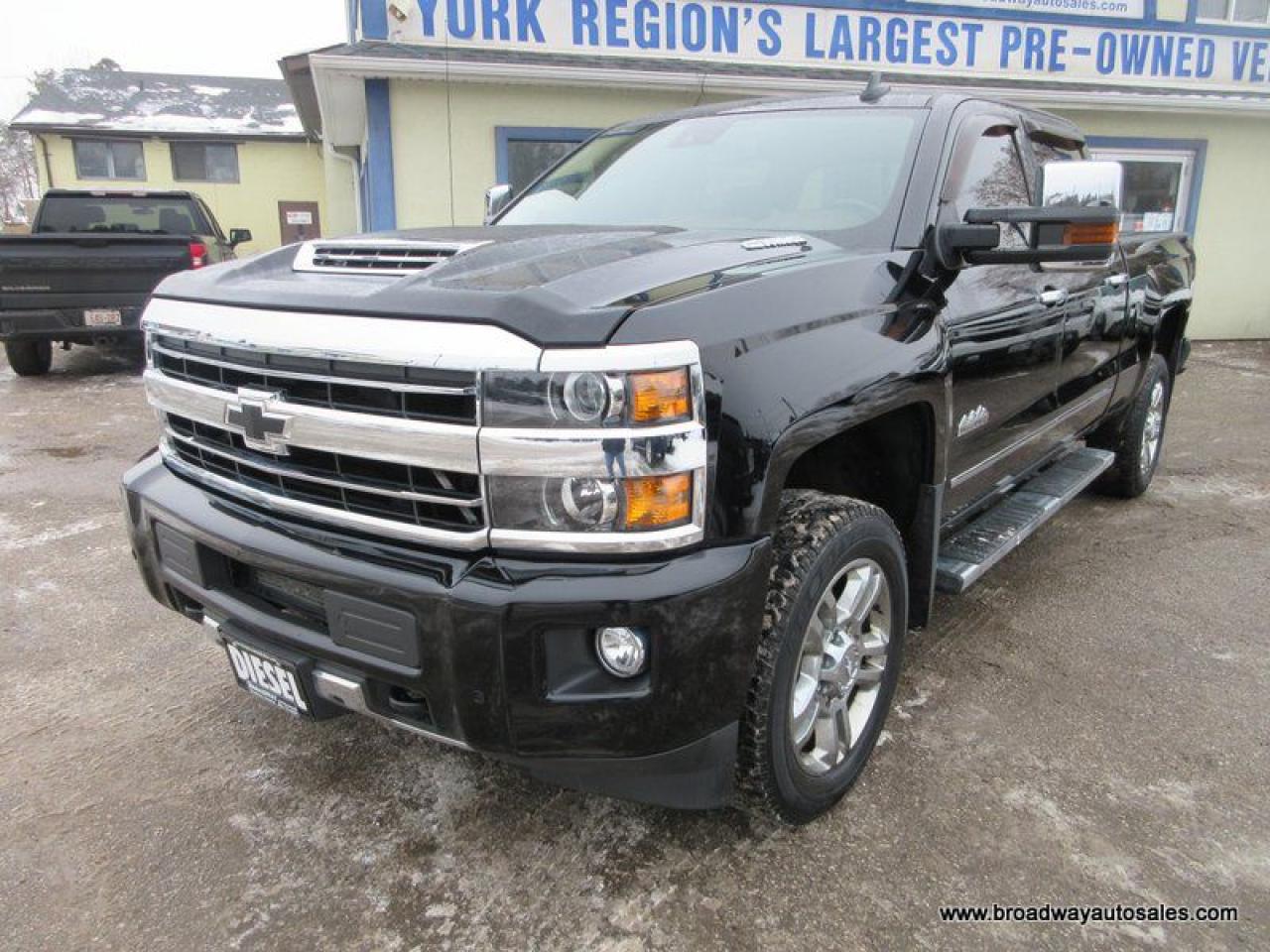 Used 2018 Chevrolet Silverado 2500 3/4 TON HIGH-COUNTRY-VERSION 5 PASSENGER 6.6L - DURAMAX.. 4X4.. CREW-CAB.. 6.6-BOX.. NAVIGATION.. SUNROOF.. LEATHER.. HEATED/AC SEATS.. POWER PEDALS.. for sale in Bradford, ON