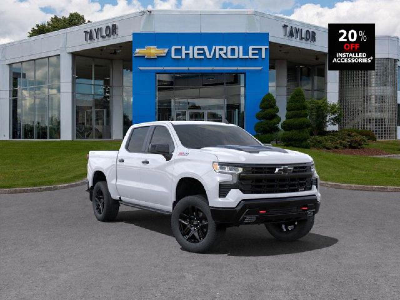 <b>Off-Road Package,  Heated Seats,  Heated Steering Wheel,  Remote Start,  Climate Control!</b><br> <br>   Astoundingly advanced and exceedingly premium, this 2025 Chevrolet Silverado 1500 is designed for pickup excellence. <br> <br>This 2025 Chevrolet Silverado 1500 stands out in the midsize pickup truck segment, with bold proportions that create a commanding stance on and off road. Next level comfort and technology is paired with its outstanding performance and capability. Inside, the Silverado 1500 supports you through rough terrain with expertly designed seats and robust suspension. This amazing 2025 Silverado 1500 is ready for whatever.<br> <br> This summit white sought after diesel crew cab 4X4 pickup   has an automatic transmission and is powered by a  305HP 3.0L Straight 6 Cylinder Engine.<br> <br> Our Silverado 1500s trim level is LT Trail Boss. This trim steps things up with off-road equipment including uprated shocks, skid plates and a heavy duty air filter, heated front seats, a heated steering wheel and dual-zone climate control, along with a trailering package, remote start, aluminum wheels, hitch guidance, a power locking EZ lift tailgate, and an upgraded 13.4-inch infotainment display with navigation capability, Apple CarPlay and Android Auto. Safety features also include lane keep assist with lane departure warning, following distance indication, forward collision alert, and automatic emergency braking with front pedestrian braking. This vehicle has been upgraded with the following features: Off-road Package,  Heated Seats,  Heated Steering Wheel,  Remote Start,  Climate Control,  Trailering Package,  Aluminum Wheels. <br><br> <br>To apply right now for financing use this link : <a href=https://www.taylorautomall.com/finance/apply-for-financing/ target=_blank>https://www.taylorautomall.com/finance/apply-for-financing/</a><br><br> <br/> Weve discounted this vehicle $3500. See dealer for details. <br> <br>HST, licensing, and Federal luxury tax (if applicable) are extra. <br><br> Come by and check out our fleet of 60+ used cars and trucks and 180+ new cars and trucks for sale in Kingston.  o~o