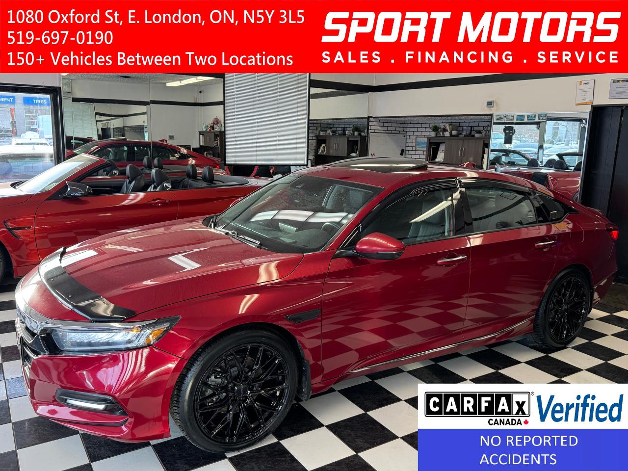 Used 2018 Honda Accord Touring 2.0+New Tires+HUD+BlindSpot+CLEAN CARFAX for sale in London, ON