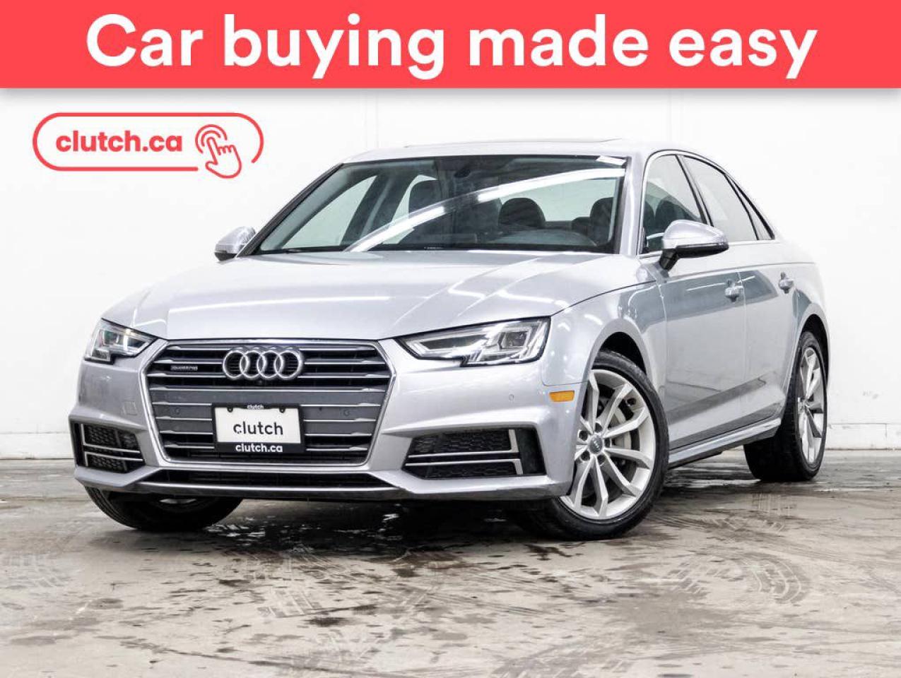 Used 2018 Audi A4 Progressiv AWD w/ Apple CarPlay & Android Auto, Tri Zone A/C, Power Sunroof for sale in Toronto, ON