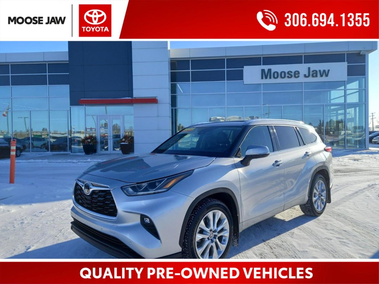 Used 2021 Toyota Highlander Limited LOCAL TRADE, LIMITED EDITION, 8 PASSENGER, HEATED/VENT LTR SEATS, PANORAMIC MOONROOF, HEATED WHEEL, WIRELESS CHARGING, JBL 11 SPK AUDIO, APPLECAR PLAY, ADAPTIVE CRUISE, LANE ASSIST,HANDS FREE TAILGATE for sale in Moose Jaw, SK