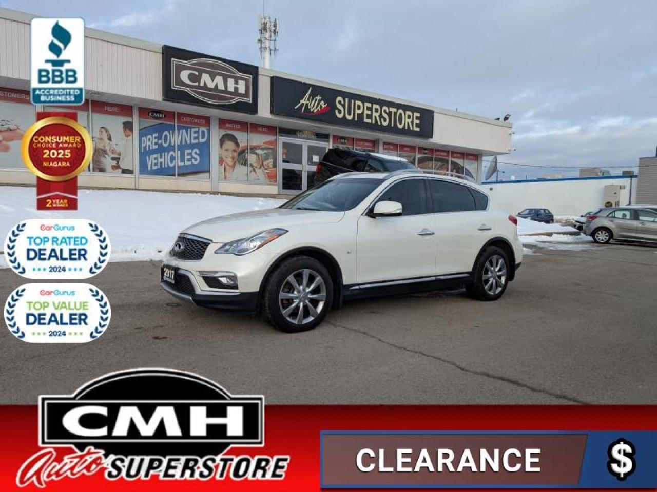 2017 Infiniti QX50 V6 AWD  **LOW KMS - SUNROOF**