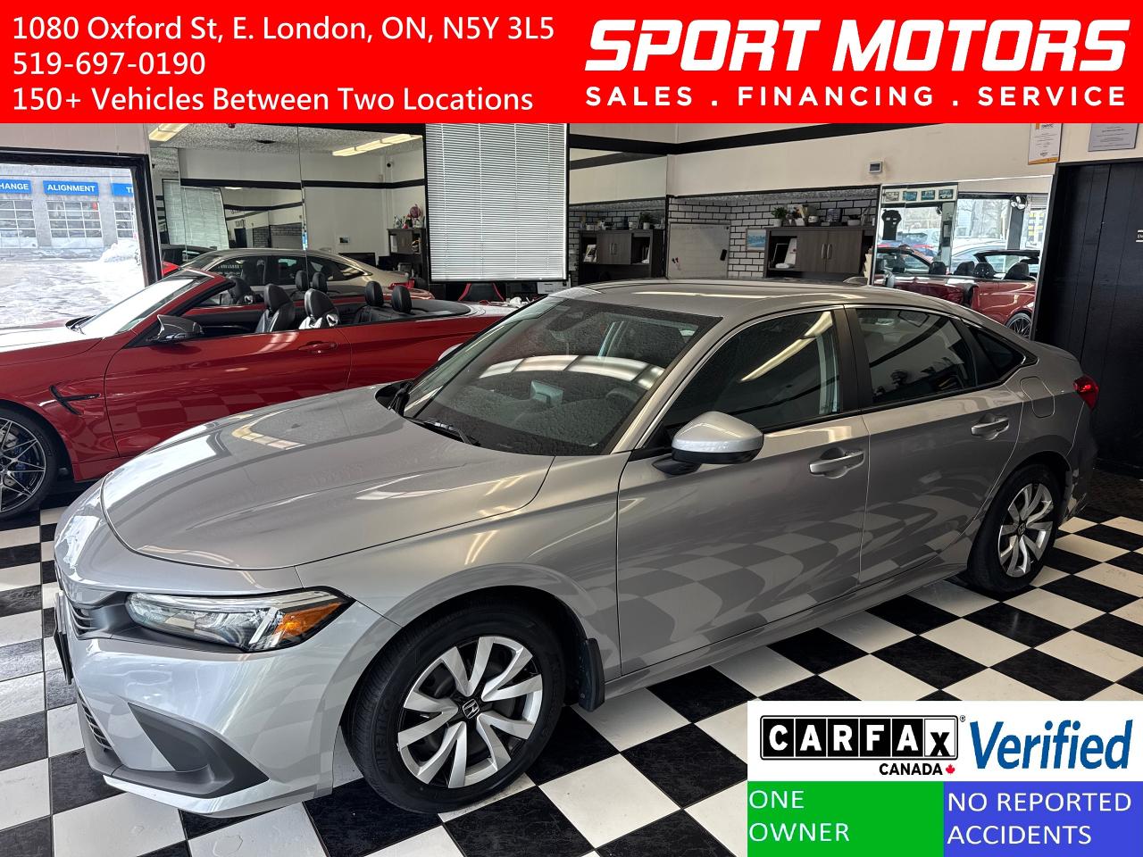 Used 2022 Honda Civic LX+Adaptive Cruise+LKA+BSM+CLEAN CARFAX for sale in London, ON