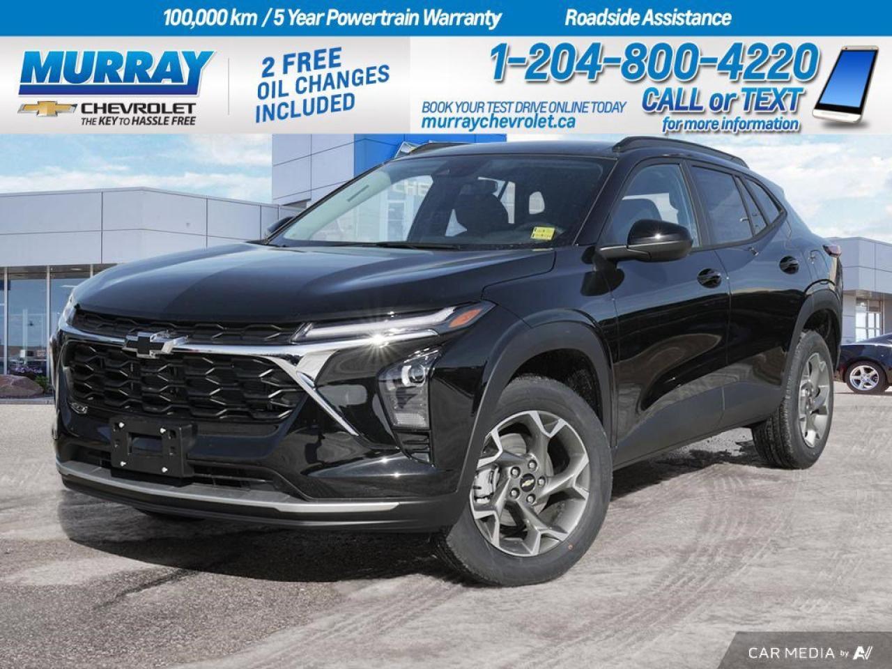 * ENGINE ECOTEC 1.2L TURBO DOHC DI WITH VARIABLE VALVE TIMING (VVT) * * TRANSMISSION 6-SPEED AUTOMATIC * * HEATED FRONT SEAT(S) *  Experience the dynamic 2025 Chevrolet Trax LT, perfectly designed for the vibrant life of Winnipeg and the surrounding areas. This Sport Utility vehicle stands out with its Mosaic Black Metallic finish, capturing attention wherever it goes. The ECOTEC 1.2L Turbocharged engine offers a spirited drive, balancing power with efficiency, making it ideal for city commutes and countryside adventures alike.  Inside, the Jet Black with Blue Accents cloth/EVOTEX seat trim provides a comfortable and stylish environment. The Trax LT is equipped with adaptive cruise control and lane-keeping assist, ensuring a safe and smooth journey through the prairies. Moreover, the heated steering wheel and front seats add an extra layer of comfort, especially appreciated during those chilly Winnipeg winters.  Stay connected and entertained with the seamless smart device integration and WiFi hotspot, keeping you in touch with family and friends on the go. The rear parking aid and blind spot monitor offer peace of mind, whether navigating busy urban streets or parking in a crowded lot. With its thoughtful design and advanced features, the Chevrolet Trax LT is your perfect companion for any adventure around Winnipeg.  Dealer Permit #1740