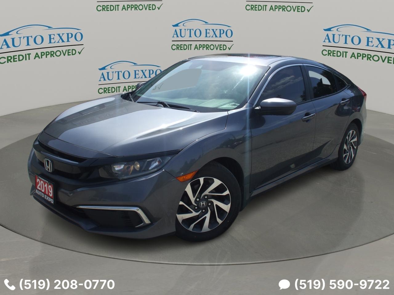 <p>Looking for a reliable and stylish sedan thats packed with features? Look no further than this 2019 Honda Civic EX, available at Auto Expo Inc.! This one-owner vehicle has been meticulously maintained and comes certified, giving you peace of mind on the road. With its sleek grey exterior and comfortable grey interior, this Civic is a head-turner. Under the hood, youll find a peppy 4-cylinder engine paired with a smooth variable transmission, ensuring effortless acceleration and fuel efficiency.</p><p>This Civic is loaded with features that will enhance your driving experience. Enjoy the convenience of keyless entry, push-button start, and a power sunroof, all while staying connected with Bluetooth hands-free calling. Stay warm and comfortable during the colder months with heated seats and mirrors. And for added safety, the Civic is equipped with lane departure assist, a rearview camera, and a comprehensive security system. With 143,000km on the odometer, this Civic is ready to take you wherever you need to go.</p><p><strong>Here are 5 features that make this Civic stand out:</strong></p><ul><li><strong>Certified Pre-Owned:</strong> Enjoy peace of mind with a certified pre-owned vehicle.</li><li><strong>One Owner:</strong> This Civic has been meticulously cared for by a single owner.</li><li><strong>Heated Seats & Mirrors:</strong> Stay comfortable all year round.</li><li><strong>Power Sunroof:</strong> Enjoy the open air feeling on sunny days.</li><li><strong>Lane Departure Assist:</strong> Drive with confidence and added safety features.</li></ul><ol style=border: 0px solid #e5e7eb; box-sizing: border-box; --tw-border-spacing-x: 0; --tw-border-spacing-y: 0; --tw-translate-x: 0; --tw-translate-y: 0; --tw-rotate: 0; --tw-skew-x: 0; --tw-skew-y: 0; --tw-scale-x: 1; --tw-scale-y: 1; --tw-scroll-snap-strictness: proximity; --tw-ring-offset-width: 0px; --tw-ring-offset-color: #fff; --tw-ring-color: rgba(59,130,246,.5); --tw-ring-offset-shadow: 0 0 #0000; --tw-ring-shadow: 0 0 #0000; --tw-shadow: 0 0 #0000; --tw-shadow-colored: 0 0 #0000; list-style: none; margin: 0px; padding: 0px; font-family: Inter, sans-serif;><li style=border: 0px solid #e5e7eb; box-sizing: border-box; --tw-border-spacing-x: 0; --tw-border-spacing-y: 0; --tw-translate-x: 0; --tw-translate-y: 0; --tw-rotate: 0; --tw-skew-x: 0; --tw-skew-y: 0; --tw-scale-x: 1; --tw-scale-y: 1; --tw-scroll-snap-strictness: proximity; --tw-ring-offset-width: 0px; --tw-ring-offset-color: #fff; --tw-ring-color: rgba(59,130,246,.5); --tw-ring-offset-shadow: 0 0 #0000; --tw-ring-shadow: 0 0 #0000; --tw-shadow: 0 0 #0000; --tw-shadow-colored: 0 0 #0000;><em style=border: 0px solid #e5e7eb; box-sizing: border-box; --tw-border-spacing-x: 0; --tw-border-spacing-y: 0; --tw-translate-x: 0; --tw-translate-y: 0; --tw-rotate: 0; --tw-skew-x: 0; --tw-skew-y: 0; --tw-scale-x: 1; --tw-scale-y: 1; --tw-scroll-snap-strictness: proximity; --tw-ring-offset-width: 0px; --tw-ring-offset-color: #fff; --tw-ring-color: rgba(59,130,246,.5); --tw-ring-offset-shadow: 0 0 #0000; --tw-ring-shadow: 0 0 #0000; --tw-shadow: 0 0 #0000; --tw-shadow-colored: 0 0 #0000; font-size: 18pt;><span style=border: 0px solid #e5e7eb; box-sizing: border-box; --tw-border-spacing-x: 0; --tw-border-spacing-y: 0; --tw-translate-x: 0; --tw-translate-y: 0; --tw-rotate: 0; --tw-skew-x: 0; --tw-skew-y: 0; --tw-scale-x: 1; --tw-scale-y: 1; --tw-scroll-snap-strictness: proximity; --tw-ring-offset-width: 0px; --tw-ring-offset-color: #fff; --tw-ring-color: rgba(59,130,246,.5); --tw-ring-offset-shadow: 0 0 #0000; --tw-ring-shadow: 0 0 #0000; --tw-shadow: 0 0 #0000; --tw-shadow-colored: 0 0 #0000; font-weight: bolder;>We finance,,,</span></em></li></ol><p style=border: 0px solid #e5e7eb; box-sizing: border-box; --tw-border-spacing-x: 0; --tw-border-spacing-y: 0; --tw-translate-x: 0; --tw-translate-y: 0; --tw-rotate: 0; --tw-skew-x: 0; --tw-skew-y: 0; --tw-scale-x: 1; --tw-scale-y: 1; --tw-scroll-snap-strictness: proximity; --tw-ring-offset-width: 0px; --tw-ring-offset-color: #fff; --tw-ring-color: rgba(59,130,246,.5); --tw-ring-offset-shadow: 0 0 #0000; --tw-ring-shadow: 0 0 #0000; --tw-shadow: 0 0 #0000; --tw-shadow-colored: 0 0 #0000; margin: 0px; font-family: Inter, sans-serif;><a style=border: 0px solid #e5e7eb; box-sizing: border-box; --tw-border-spacing-x: 0; --tw-border-spacing-y: 0; --tw-translate-x: 0; --tw-translate-y: 0; --tw-rotate: 0; --tw-skew-x: 0; --tw-skew-y: 0; --tw-scale-x: 1; --tw-scale-y: 1; --tw-scroll-snap-strictness: proximity; --tw-ring-offset-width: 0px; --tw-ring-offset-color: #fff; --tw-ring-color: rgba(59,130,246,.5); --tw-ring-offset-shadow: 0 0 #0000; --tw-ring-shadow: 0 0 #0000; --tw-shadow: 0 0 #0000; --tw-shadow-colored: 0 0 #0000; text-decoration: inherit; href=https://vhr.carfax.ca/?id=UtCpj4VLd4jLufa8QUJSSLC6AKr6GFb/&_jstate=PxI2DHNk_lIvHhXVe3VIQT8SNgxzZP5SLx4V1Xt1SEH5cvzCF-VBt_xVS-ui8_TFlnsEURpiwNGaVVxzWFaGADcNcJQZU8At7nIjHz-5jAlg3DperideEvzTQStTs9eRx_SMjktlF2JTsu2Eyo8NxM0BPt5THpIq5SaWrwYVBmLZq5NYvkiwA1de4QDxVTffSdhfCeCX-jJZxPZEN8YHrRWXUfV-28IA7WtbWuQSQc-oKHNjlF7pIWo-rJdf_j2V859AHPaUBvKgVf8DbgLHBf3lGTiTCltWbyR9-qzi-YGZu-40auMEehJJNmrRczs_pe0H3oVsVvJQI7Q-yZm0w8UjyVa2ZpNxvjO1A0_wSBndadM9g3svK1EwygD4H9DbfPQUchKkgFKB7sZGyNCf-DNG1G2Zk4a-GT5zu0s0vIBN8cTWCLXWjEMk8Ua2m486 target=_blank rel=noopener><span style=border: 0px solid #e5e7eb; box-sizing: border-box; --tw-border-spacing-x: 0; --tw-border-spacing-y: 0; --tw-translate-x: 0; --tw-translate-y: 0; --tw-rotate: 0; --tw-skew-x: 0; --tw-skew-y: 0; --tw-scale-x: 1; --tw-scale-y: 1; --tw-scroll-snap-strictness: proximity; --tw-ring-offset-width: 0px; --tw-ring-offset-color: #fff; --tw-ring-color: rgba(59,130,246,.5); --tw-ring-offset-shadow: 0 0 #0000; --tw-ring-shadow: 0 0 #0000; --tw-shadow: 0 0 #0000; --tw-shadow-colored: 0 0 #0000; font-weight: bolder; font-size: 18px; color: #333333;>OMVIC Licensed, UCDA & Carfax Member,,,</span></a></p><p style=border: 0px solid #e5e7eb; box-sizing: border-box; --tw-border-spacing-x: 0; --tw-border-spacing-y: 0; --tw-translate-x: 0; --tw-translate-y: 0; --tw-rotate: 0; --tw-skew-x: 0; --tw-skew-y: 0; --tw-scale-x: 1; --tw-scale-y: 1; --tw-scroll-snap-strictness: proximity; --tw-ring-offset-width: 0px; --tw-ring-offset-color: #fff; --tw-ring-color: rgba(59,130,246,.5); --tw-ring-offset-shadow: 0 0 #0000; --tw-ring-shadow: 0 0 #0000; --tw-shadow: 0 0 #0000; --tw-shadow-colored: 0 0 #0000; margin: 0px; font-family: Inter, sans-serif;><span style=border: 0px solid #e5e7eb; box-sizing: border-box; --tw-border-spacing-x: 0; --tw-border-spacing-y: 0; --tw-translate-x: 0; --tw-translate-y: 0; --tw-rotate: 0; --tw-skew-x: 0; --tw-skew-y: 0; --tw-scale-x: 1; --tw-scale-y: 1; --tw-scroll-snap-strictness: proximity; --tw-ring-offset-width: 0px; --tw-ring-offset-color: #fff; --tw-ring-color: rgba(59,130,246,.5); --tw-ring-offset-shadow: 0 0 #0000; --tw-ring-shadow: 0 0 #0000; --tw-shadow: 0 0 #0000; --tw-shadow-colored: 0 0 #0000; text-decoration-line: underline; font-size: 18pt;><em style=border: 0px solid #e5e7eb; box-sizing: border-box; --tw-border-spacing-x: 0; --tw-border-spacing-y: 0; --tw-translate-x: 0; --tw-translate-y: 0; --tw-rotate: 0; --tw-skew-x: 0; --tw-skew-y: 0; --tw-scale-x: 1; --tw-scale-y: 1; --tw-scroll-snap-strictness: proximity; --tw-ring-offset-width: 0px; --tw-ring-offset-color: #fff; --tw-ring-color: rgba(59,130,246,.5); --tw-ring-offset-shadow: 0 0 #0000; --tw-ring-shadow: 0 0 #0000; --tw-shadow: 0 0 #0000; --tw-shadow-colored: 0 0 #0000;><span style=border: 0px solid #e5e7eb; box-sizing: border-box; --tw-border-spacing-x: 0; --tw-border-spacing-y: 0; --tw-translate-x: 0; --tw-translate-y: 0; --tw-rotate: 0; --tw-skew-x: 0; --tw-skew-y: 0; --tw-scale-x: 1; --tw-scale-y: 1; --tw-scroll-snap-strictness: proximity; --tw-ring-offset-width: 0px; --tw-ring-offset-color: #fff; --tw-ring-color: rgba(59,130,246,.5); --tw-ring-offset-shadow: 0 0 #0000; --tw-ring-shadow: 0 0 #0000; --tw-shadow: 0 0 #0000; --tw-shadow-colored: 0 0 #0000; font-weight: bolder;>we specialize in Domestic and import vehicles! Our wide selection offers something for every need and budget!</span></em></span></p><p style=border: 0px solid #e5e7eb; box-sizing: border-box; --tw-border-spacing-x: 0; --tw-border-spacing-y: 0; --tw-translate-x: 0; --tw-translate-y: 0; --tw-rotate: 0; --tw-skew-x: 0; --tw-skew-y: 0; --tw-scale-x: 1; --tw-scale-y: 1; --tw-scroll-snap-strictness: proximity; --tw-ring-offset-width: 0px; --tw-ring-offset-color: #fff; --tw-ring-color: rgba(59,130,246,.5); --tw-ring-offset-shadow: 0 0 #0000; --tw-ring-shadow: 0 0 #0000; --tw-shadow: 0 0 #0000; --tw-shadow-colored: 0 0 #0000; margin: 0px; font-family: Inter, sans-serif;><span style=border: 0px solid #e5e7eb; box-sizing: border-box; --tw-border-spacing-x: 0; --tw-border-spacing-y: 0; --tw-translate-x: 0; --tw-translate-y: 0; --tw-rotate: 0; --tw-skew-x: 0; --tw-skew-y: 0; --tw-scale-x: 1; --tw-scale-y: 1; --tw-scroll-snap-strictness: proximity; --tw-ring-offset-width: 0px; --tw-ring-offset-color: #fff; --tw-ring-color: rgba(59,130,246,.5); --tw-ring-offset-shadow: 0 0 #0000; --tw-ring-shadow: 0 0 #0000; --tw-shadow: 0 0 #0000; --tw-shadow-colored: 0 0 #0000; text-decoration-line: underline; font-size: 18pt;><em style=border: 0px solid #e5e7eb; box-sizing: border-box; --tw-border-spacing-x: 0; --tw-border-spacing-y: 0; --tw-translate-x: 0; --tw-translate-y: 0; --tw-rotate: 0; --tw-skew-x: 0; --tw-skew-y: 0; --tw-scale-x: 1; --tw-scale-y: 1; --tw-scroll-snap-strictness: proximity; --tw-ring-offset-width: 0px; --tw-ring-offset-color: #fff; --tw-ring-color: rgba(59,130,246,.5); --tw-ring-offset-shadow: 0 0 #0000; --tw-ring-shadow: 0 0 #0000; --tw-shadow: 0 0 #0000; --tw-shadow-colored: 0 0 #0000;><span style=border: 0px solid #e5e7eb; box-sizing: border-box; --tw-border-spacing-x: 0; --tw-border-spacing-y: 0; --tw-translate-x: 0; --tw-translate-y: 0; --tw-rotate: 0; --tw-skew-x: 0; --tw-skew-y: 0; --tw-scale-x: 1; --tw-scale-y: 1; --tw-scroll-snap-strictness: proximity; --tw-ring-offset-width: 0px; --tw-ring-offset-color: #fff; --tw-ring-color: rgba(59,130,246,.5); --tw-ring-offset-shadow: 0 0 #0000; --tw-ring-shadow: 0 0 #0000; --tw-shadow: 0 0 #0000; --tw-shadow-colored: 0 0 #0000; font-weight: bolder;>Visit us @ 450 Belmont Ave West Kitchener!</span></em></span></p>
