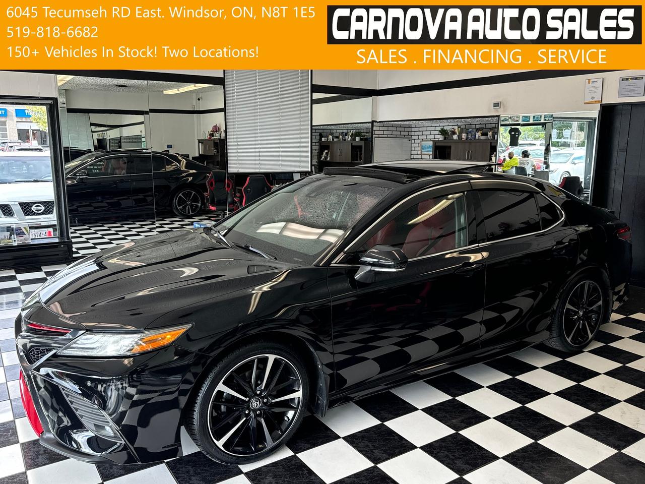 2018 Toyota Camry XSE+Red Leather+New Tires+Brakes+BSM+Roof+LaneKeep Photo