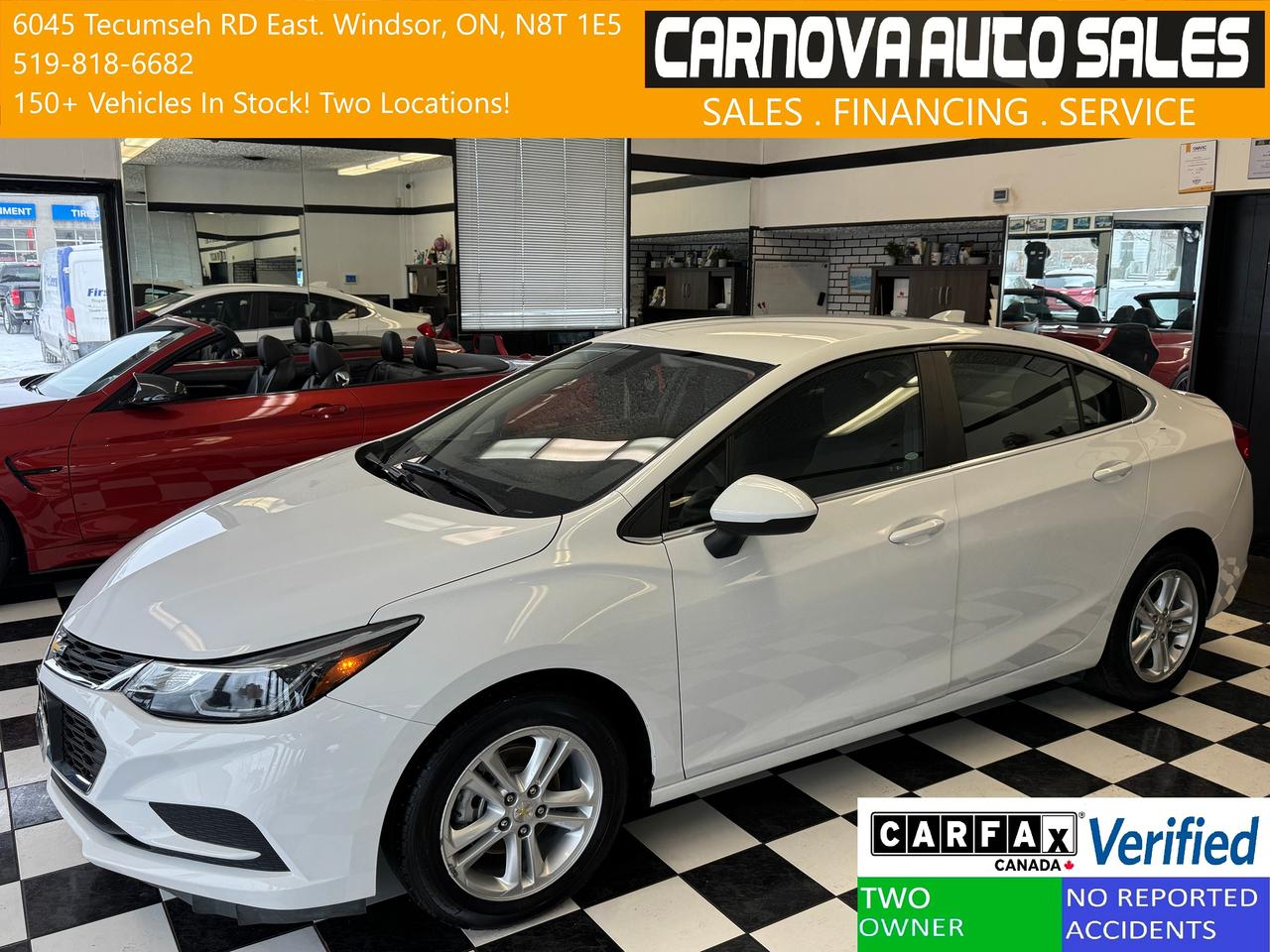 2017 Chevrolet Cruze LT+Camera+Heated Seats+A/C+CLEAN CARFAX Photo0