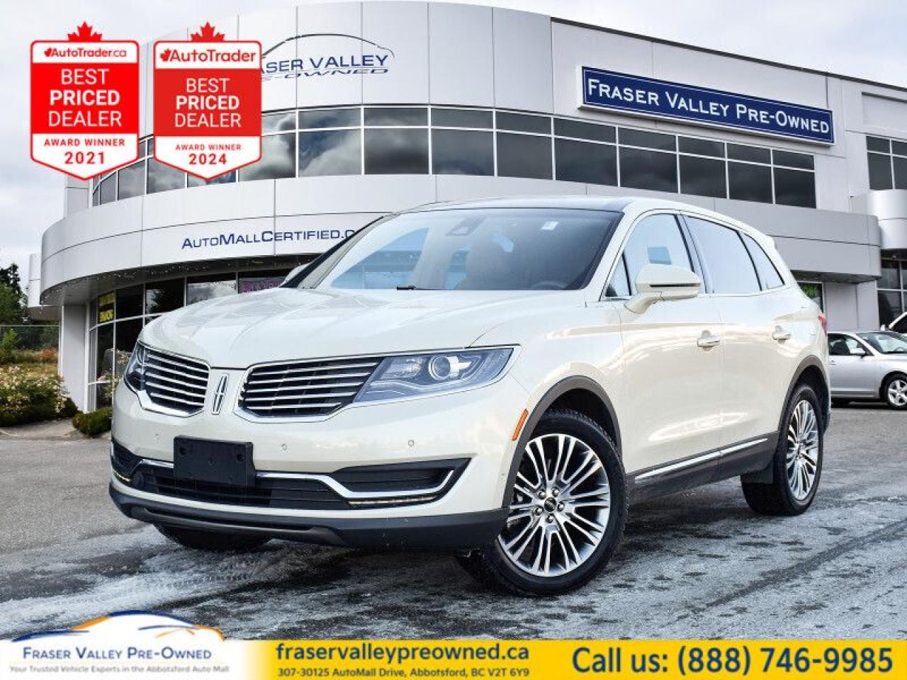 Used 2016 Lincoln MKX Reserve  $10.7k In Options, Local, Clean, One Owne for sale in Abbotsford, BC