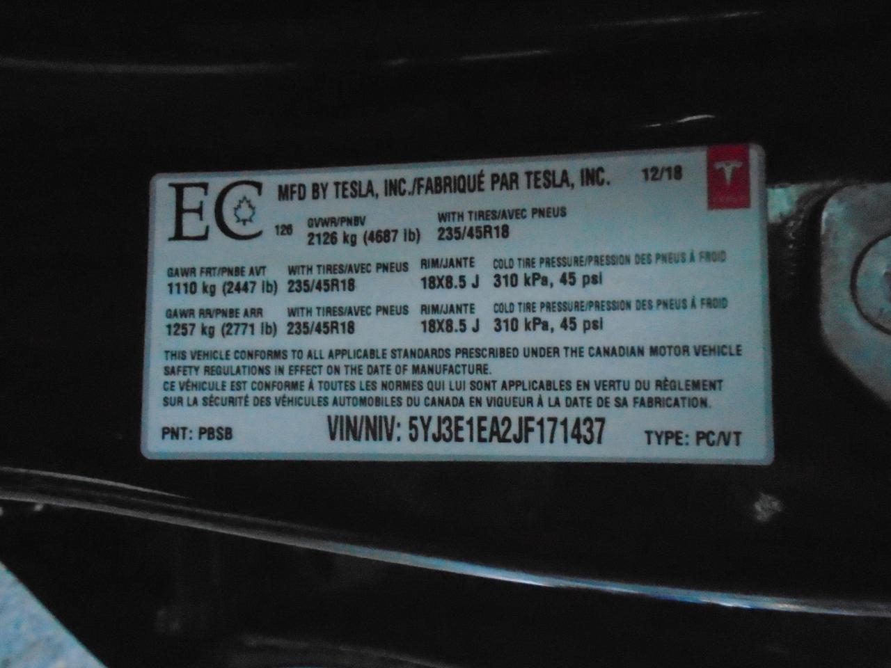 2018 Tesla Model 3 MID RANGE RWD - Photo #32