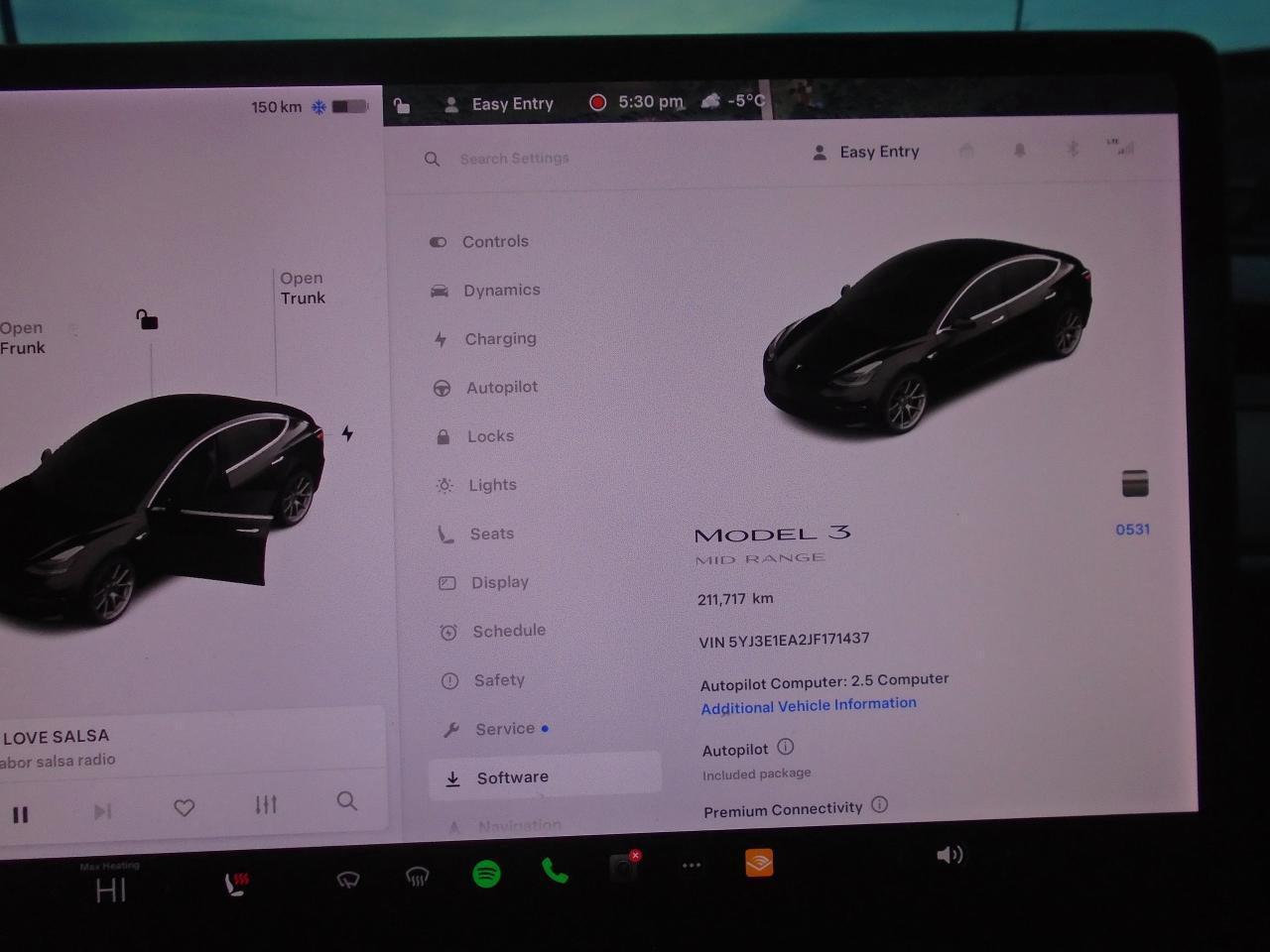 2018 Tesla Model 3 Mid Range Battery 341KM Full Charge Photo
