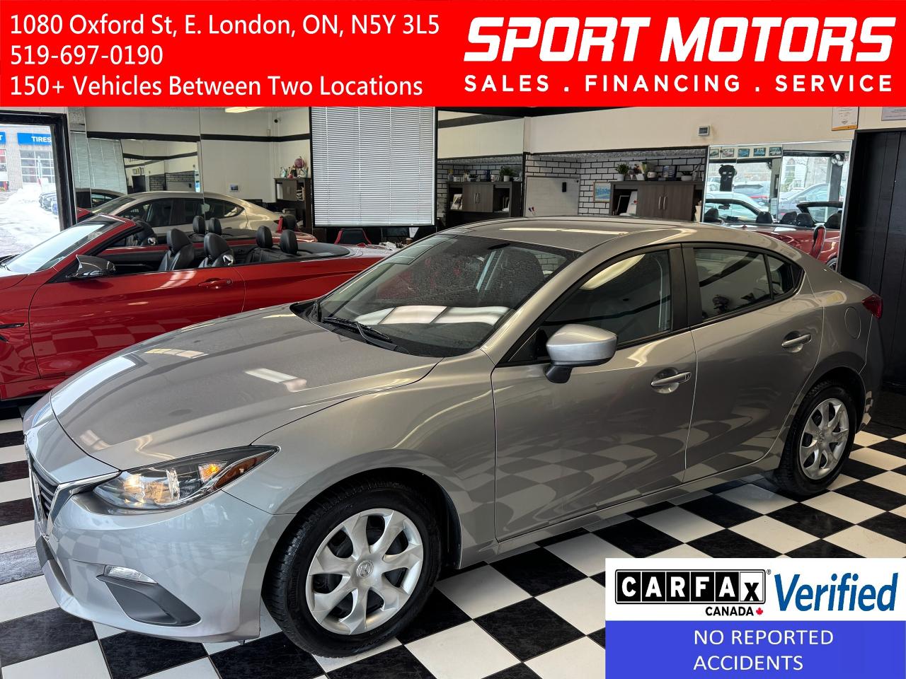 Used 2016 Mazda MAZDA3 GX+New Brakes+GPS+Camera+A/C+CLEAN CARFAX for sale in London, ON