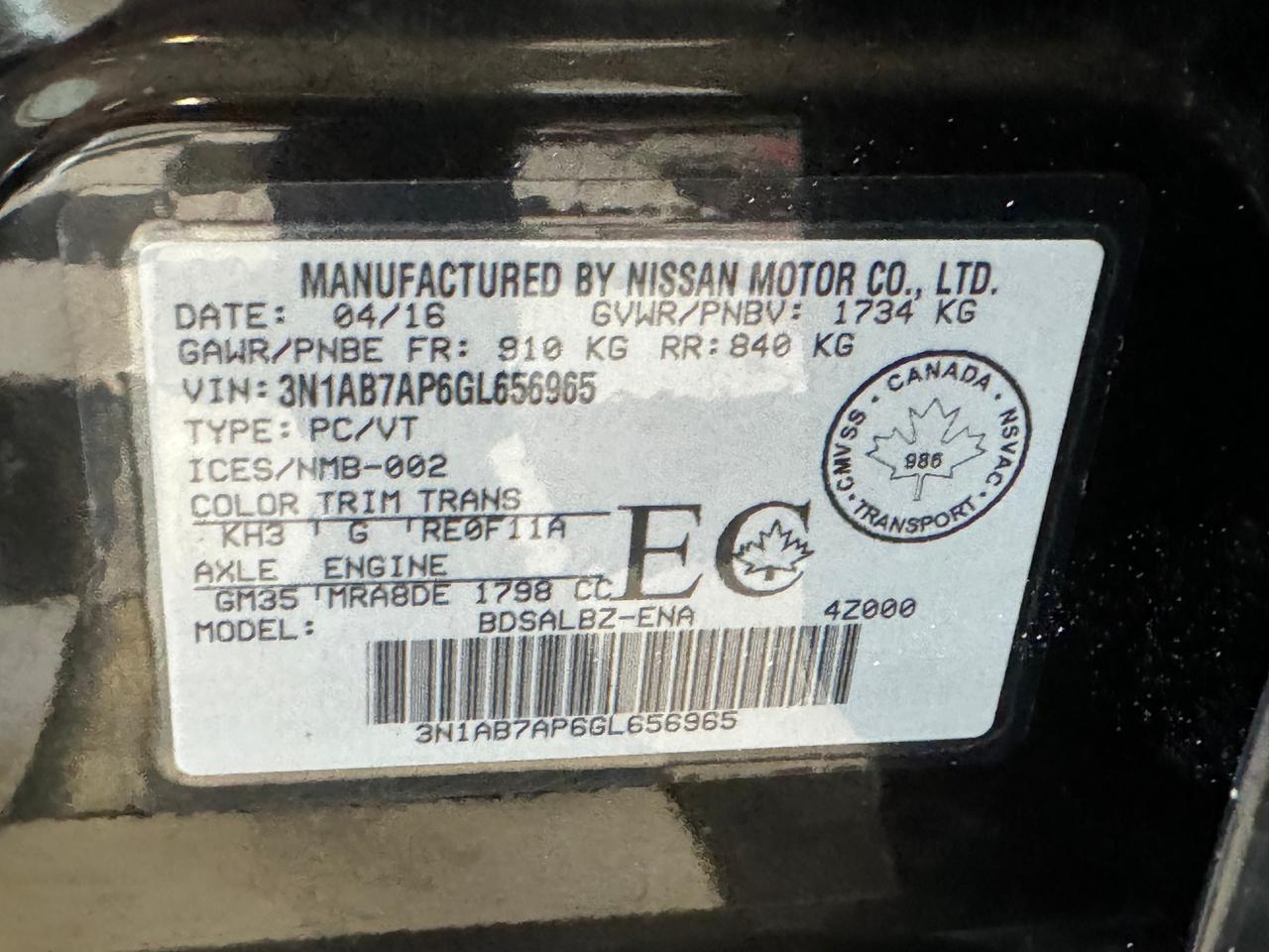 2016 Nissan Sentra S+A/C+New Brakes+Keyless Entry Photo