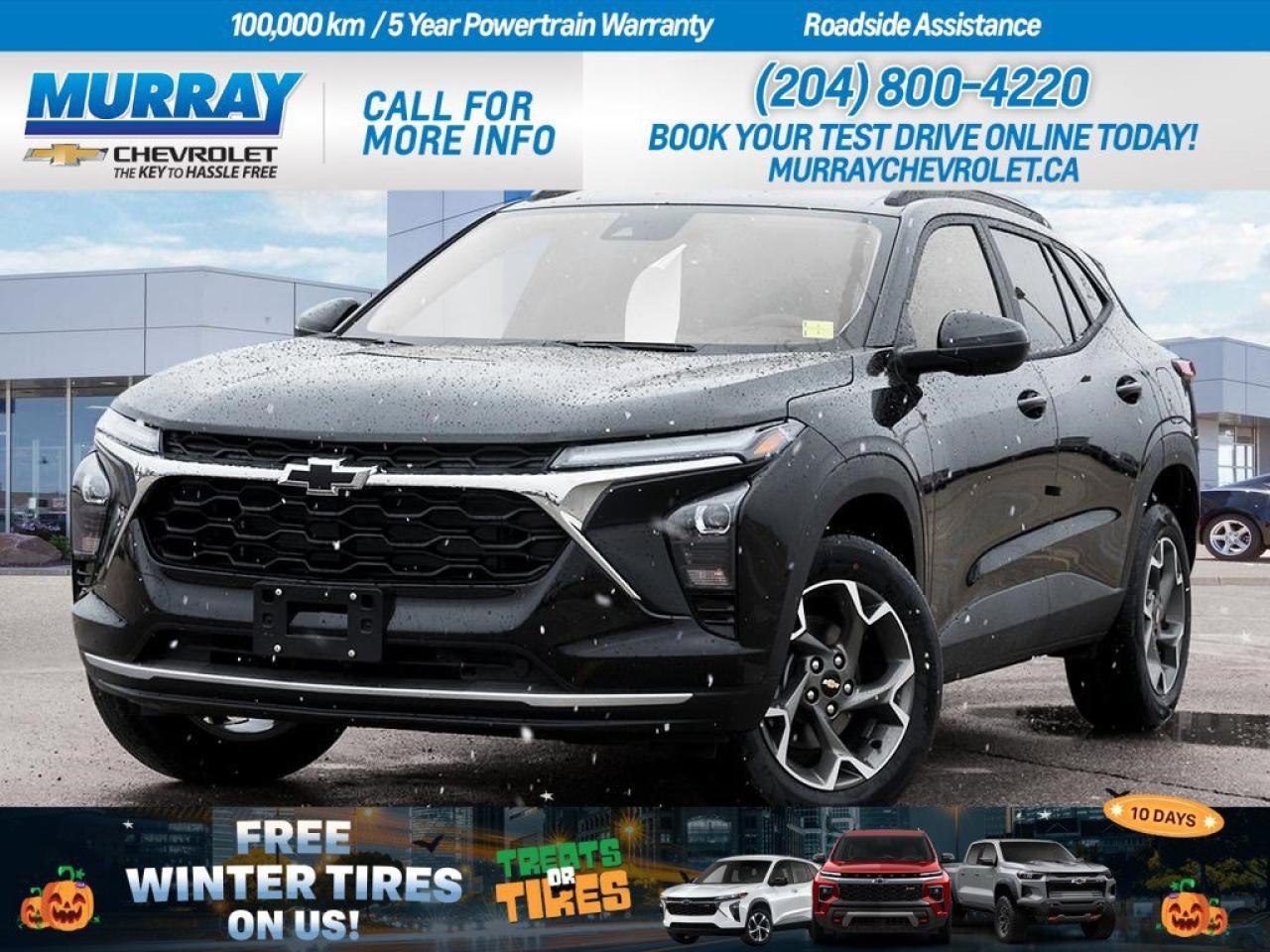 * ENGINE BLOCK HEATER * * TRANSMISSION 6-SPEED AUTOMATIC (STD) * * ENGINE ECOTEC 1.2L TURBO DOHC DI WITH VARIABLE VALVE TIMING (VVT) (137 hp [102 kW] @ 5000 rpm 162 lb-ft of torque [219 N-m] @ 2500 rpm) (STD) *  Discover the 2025 Chevrolet Trax LT, a versatile sport utility vehicle thats perfectly suited for life in Winnipeg and the surrounding area. With its Mosaic Black Metallic finish, the Trax delivers a blend of style and functionality, featuring black bowtie emblems on both the front and rear. Its smart design effortlessly incorporates advanced features like smart device integration, ensuring you stay connected wherever your journey takes you.  Step inside to experience comfort and modernity with Jet Black and Blue Accents Cloth/Evotex seat trim. The heated front seats and steering wheel provide warmth during Winnipeg’s brisk winters, while the premium synthetic seats offer a touch of luxury. Safety is paramount with features such as front collision mitigation, lane departure warning, and a blind spot monitor, ensuring peace of mind on every drive.  The Traxs adaptive cruise control and remote engine start enhance your driving experience, providing convenience and ease. Equipped with a turbocharged engine and front-wheel drive, this vehicle promises both efficiency and performance for your everyday adventures. The aluminum wheels and privacy glass add a sleek touch to this dynamic vehicle, making it a standout choice for those seeking both practicality and style.  Dealer Permit #1740