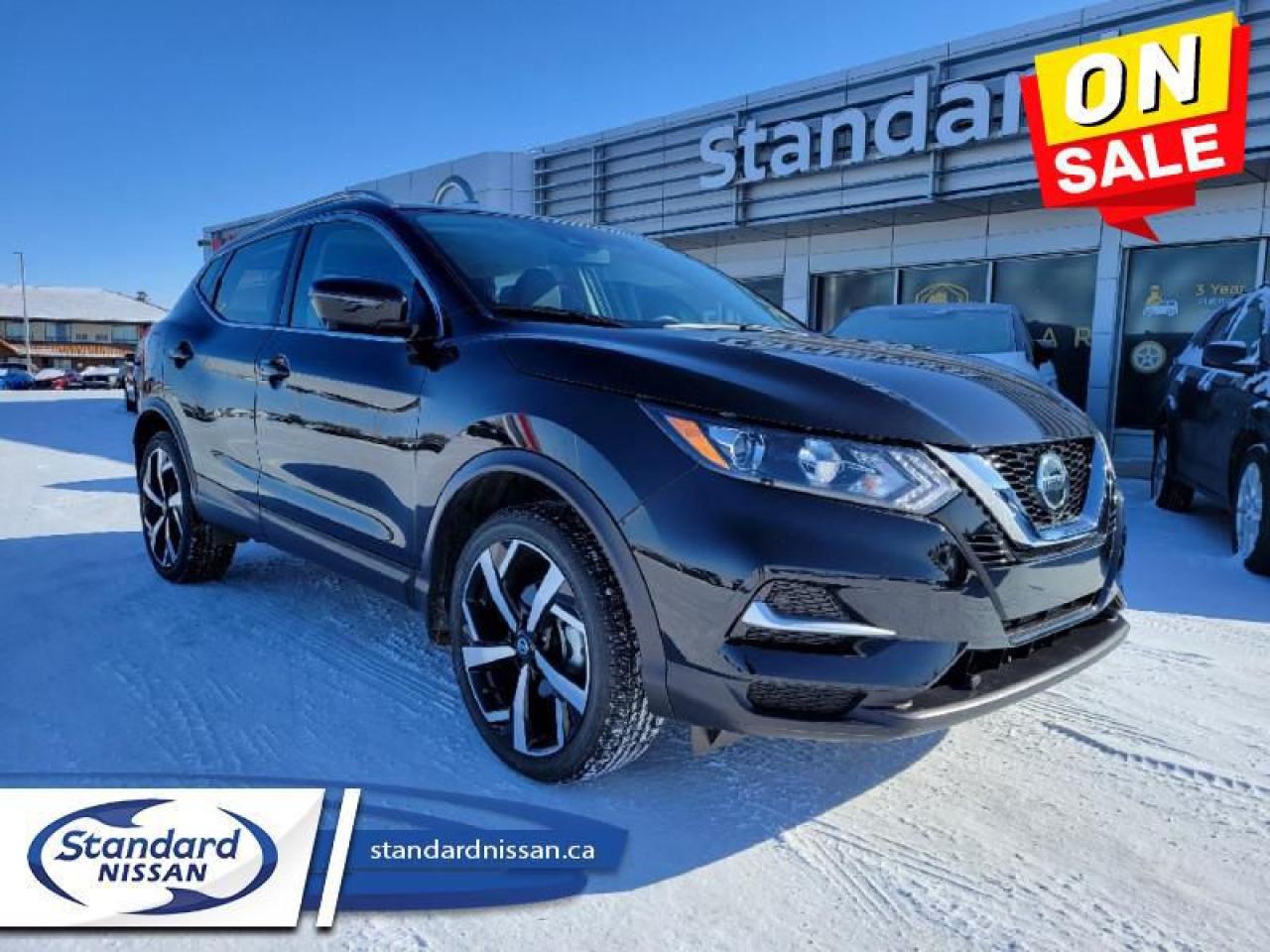 <b>5 STAR PKG! <br></b><br>   Compare at $32995 - Our Price is just $31377! <br> <br>   Reignite the joy of driving with this sleek and stylish Nissan Qashqai. This  2023 Nissan Qashqai is for sale today in Swift Current. <br> <br>This Nissan Qashqai offers more than just snazzy styling and approachable dimensions. Under the beautiful exterior lies a carefully engineered powertrain that delivers both optimal efficiency and punchy performance, when needed. Occupants are treated to a well-built interior with solid refinement and intuitive technology, making every journey in the Qashqai an extremely exciting and comforting ride.This low mileage  SUV has just 16,880 kms. Its  magnetic black metallic in colour  . It has a cvt transmission and is powered by a  141HP 2.0L 4 Cylinder Engine. <br> <br> Our Qashqais trim level is SL AWD. Representing the ultimate Qashqai experience, this SL AWD trim is fully loaded with a clever all-wheel-drive system, plush heated and power-adjustable leather bucket seats with lumbar support and memory function, inbuilt satellite navigation, internet access, an immersive 360-degree camera system with aerial view, an express opening glass sunroof with slide and tilt functionality and a power shade, projector beam halogen headlamps with automatic high beams, a sporty heated leather steering wheel, dual-zone climate control, and adaptive cruise control with steering, in addition to blind-spot monitoring, lane-keep assist, and front emergency braking. Other features include proximity keyless entry with push button and remote start, piano-black interior inserts, a rear-view camera, a 6-speaker audio system, and a 7-inch infotainment screen bundled with Apple CarPlay, Android Auto, and SiriusXM satellite radio. This vehicle has been upgraded with the following features: Leather Seats,  Aluminum Wheels,  Navigation,  360 Camera,  Sunroof,  Heated Seats,  Apple Carplay. <br> <br>To apply right now for financing use this link : <a href=https://www.standardnissan.ca/finance/apply-for-financing/ target=_blank>https://www.standardnissan.ca/finance/apply-for-financing/</a><br><br> <br/><br>Why buy from Standard Nissan in Swift Current, SK? Our dealership is owned & operated by a local family that has been serving the automotive needs of local clients for over 110 years! We rely on a reputation of fair deals with good service and top products. With your support, we are able to give back to the community. <br><br>Every retail vehicle new or used purchased from us receives our 5-star package:<br><ul><li>*Platinum Tire & Rim Road Hazzard Coverage</li><li>**Platinum Security Theft Prevention & Insurance</li><li>***Key Fob & Remote Replacement</li><li>****$20 Oil Change Discount For As Long As You Own Your Car</li><li>*****Nitrogen Filled Tires</li></ul><br>Buyers from all over have also discovered our customer service and deals as we deliver all over the prairies & beyond!#BetterTogether o~o