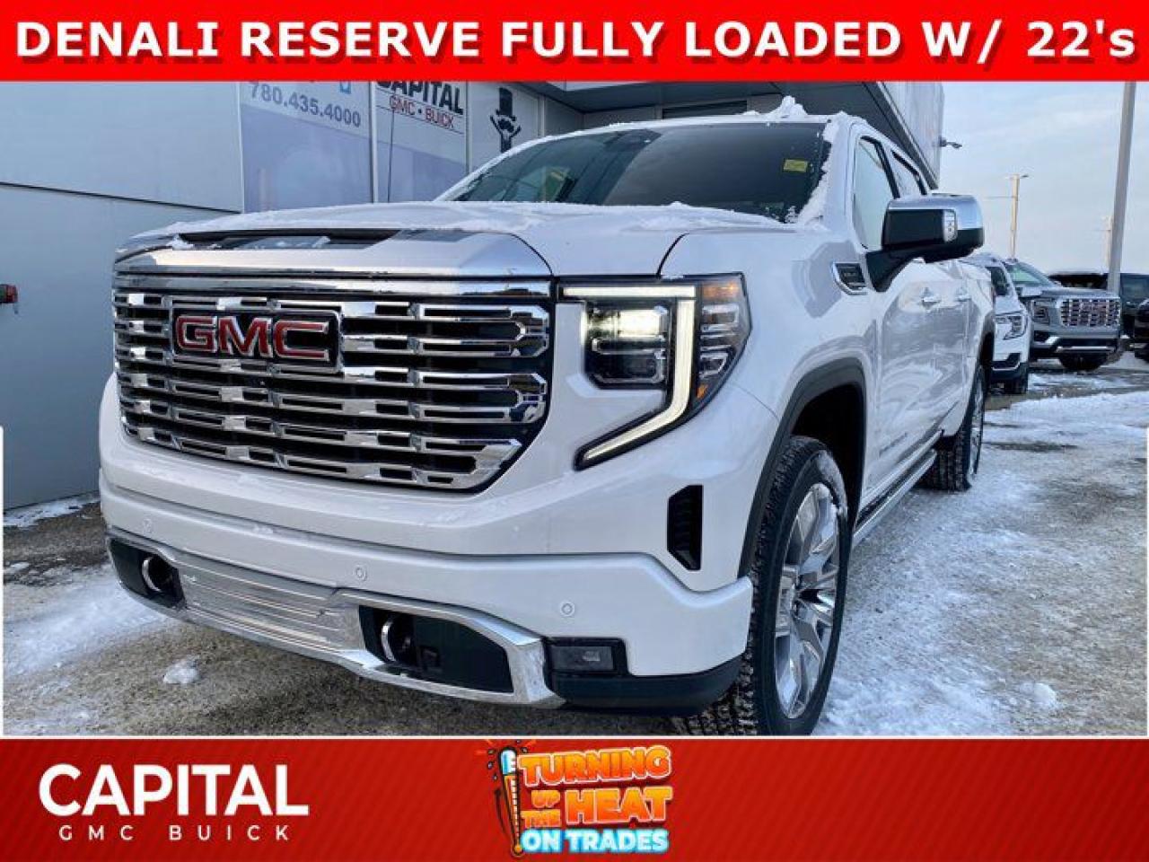 Take a look at this 2025 SIERRA 1500 DURAMAX DIESEL! FULLY LOADED with the Technology Package, RESERVE PACKAGE, 360-degree camera, heads-up display, sunroof, Body color arch moldings, power retractable running boards, 22-inch multi-dimensional polished aluminum wheels, adaptive cruise control, rear camera mirror, bed view camera, BOSE audio speakers, and much more!Ask for the Internet Department for more information or book your test drive today! Text 825-445-0521 for fast answers at your fingertips!AMVIC Licensed Dealer - Licence Number B1044900Disclaimer: All prices are plus taxes and include all cash credits and loyalties. See dealer for details. AMVIC Licensed Dealer # B1044900